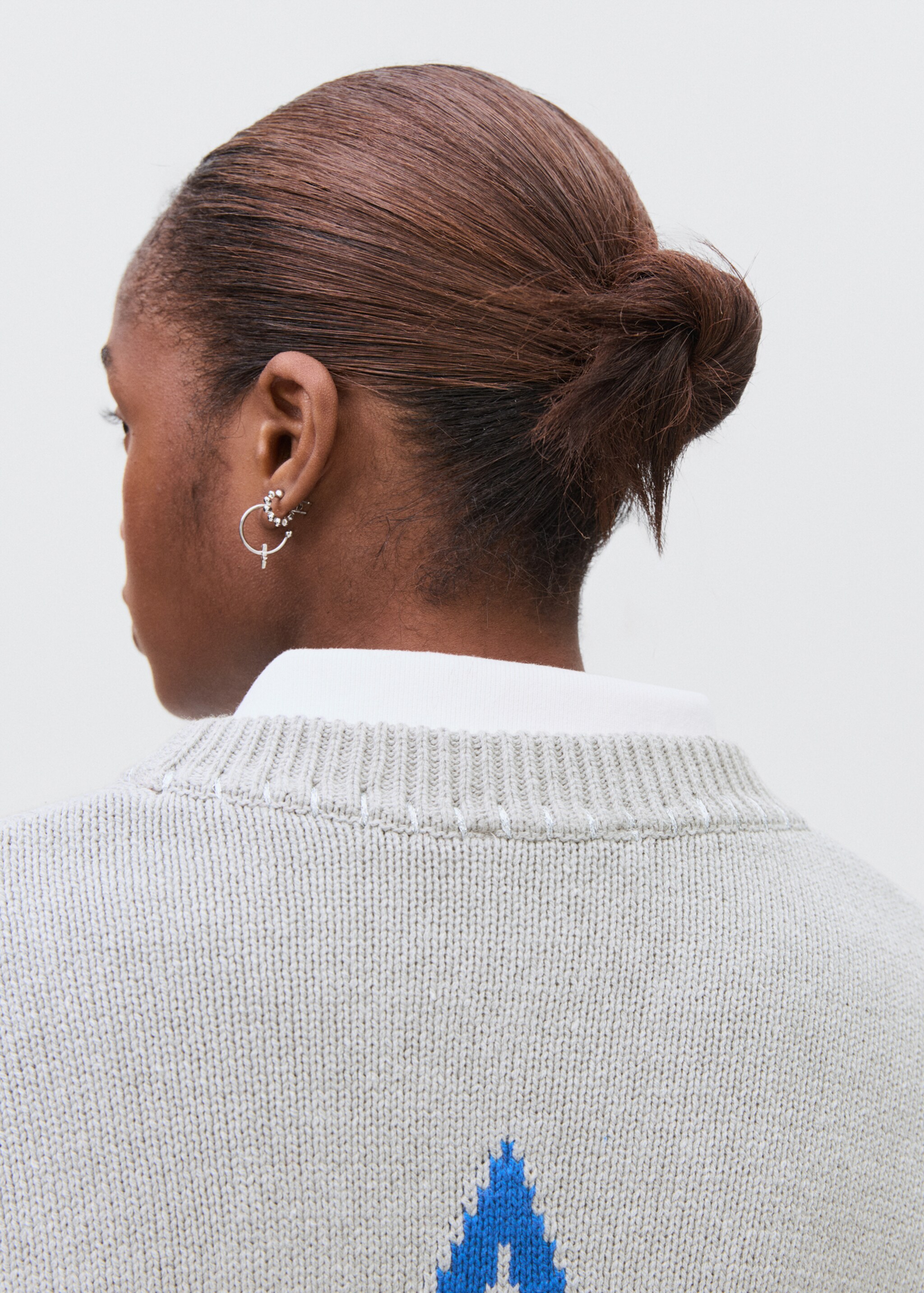 Star knitted sweater - Details of the article 6, Grey. Ref: 17024782-00.