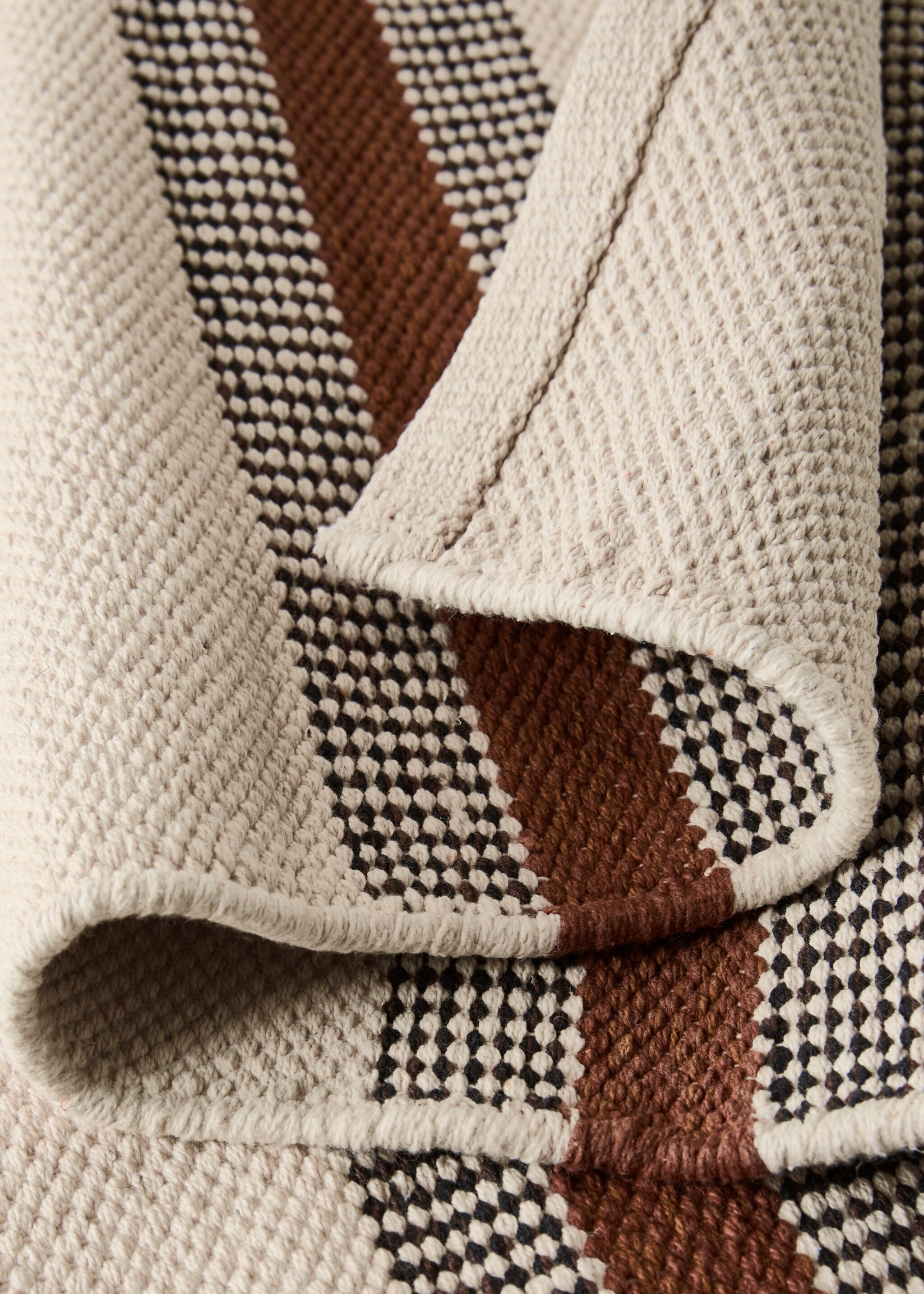 Catifa cotó disseny ratlles - Detall de l'article 1, Taronja torrat. Ref: 17024786-00.