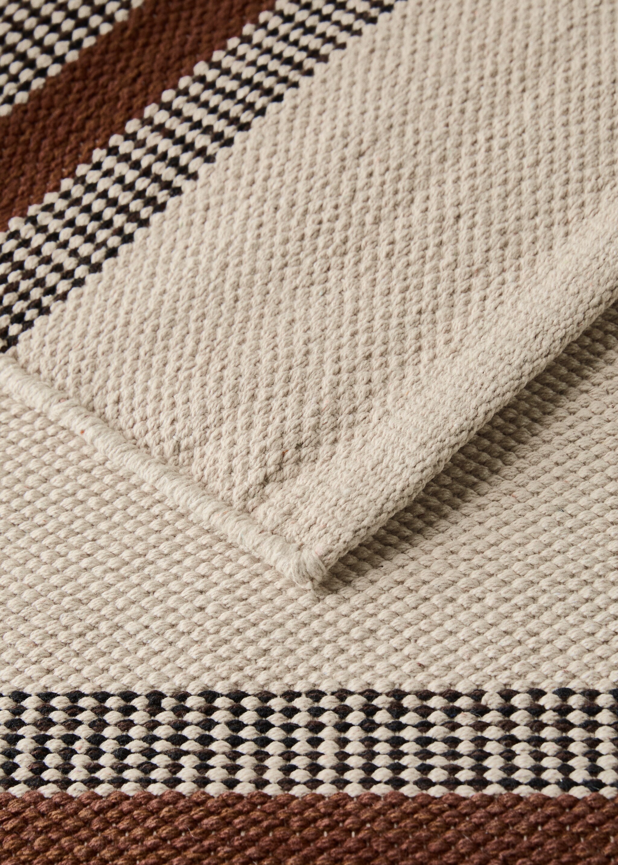 Catifa cotó disseny ratlles - Detall de l'article 2, Taronja torrat. Ref: 17024786-00.