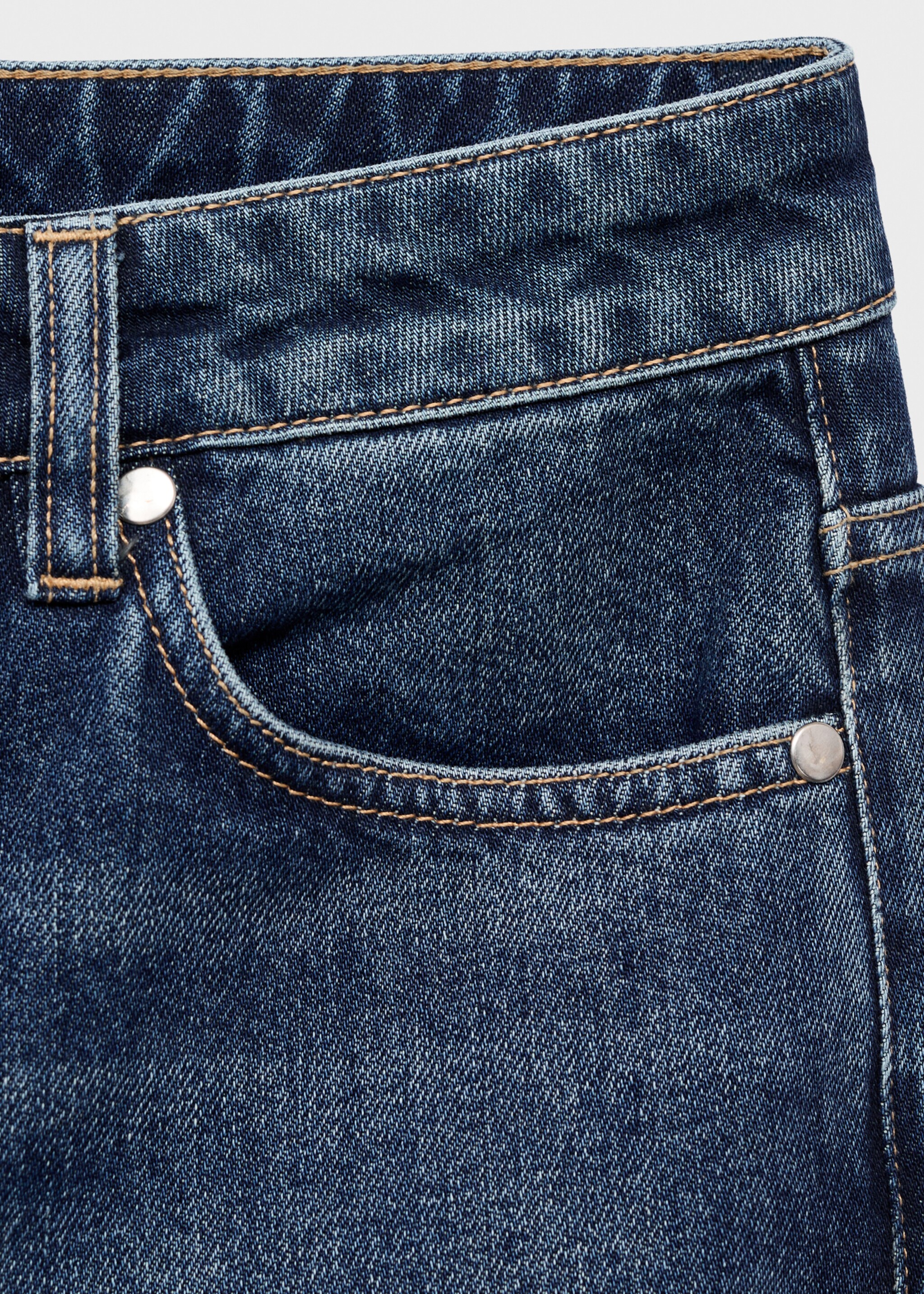 Mid-rise straight jeans - Details of the article 0, Dark Blue. Ref: 17024789-00.