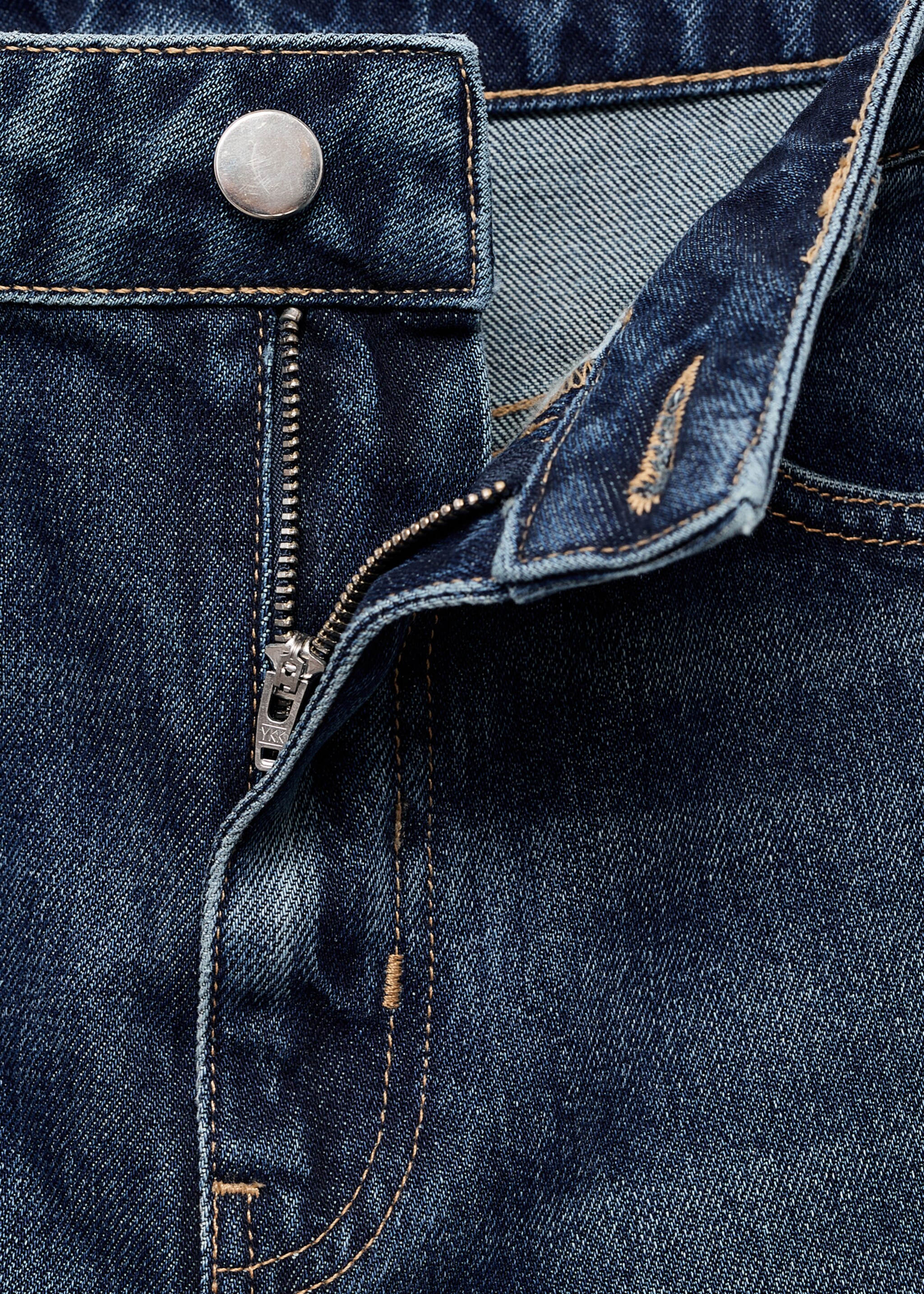 Mid-rise straight jeans - Details of the article 8, Dark Blue. Ref: 17024789-00.
