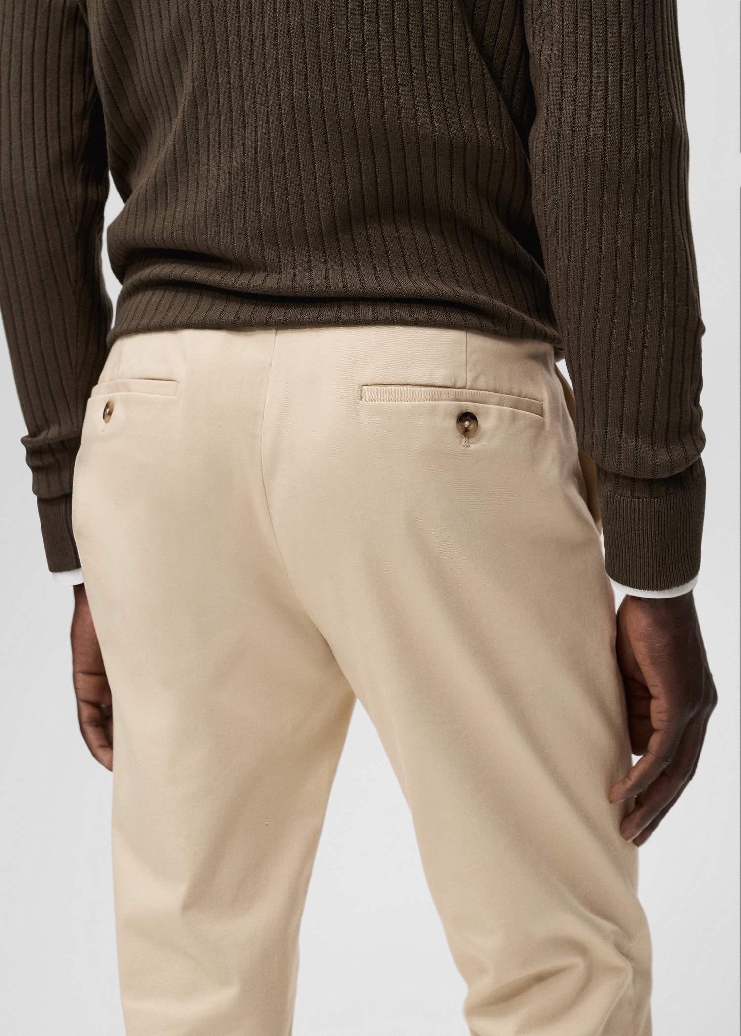 Slim fit serge chino trousers - Details of the article 2