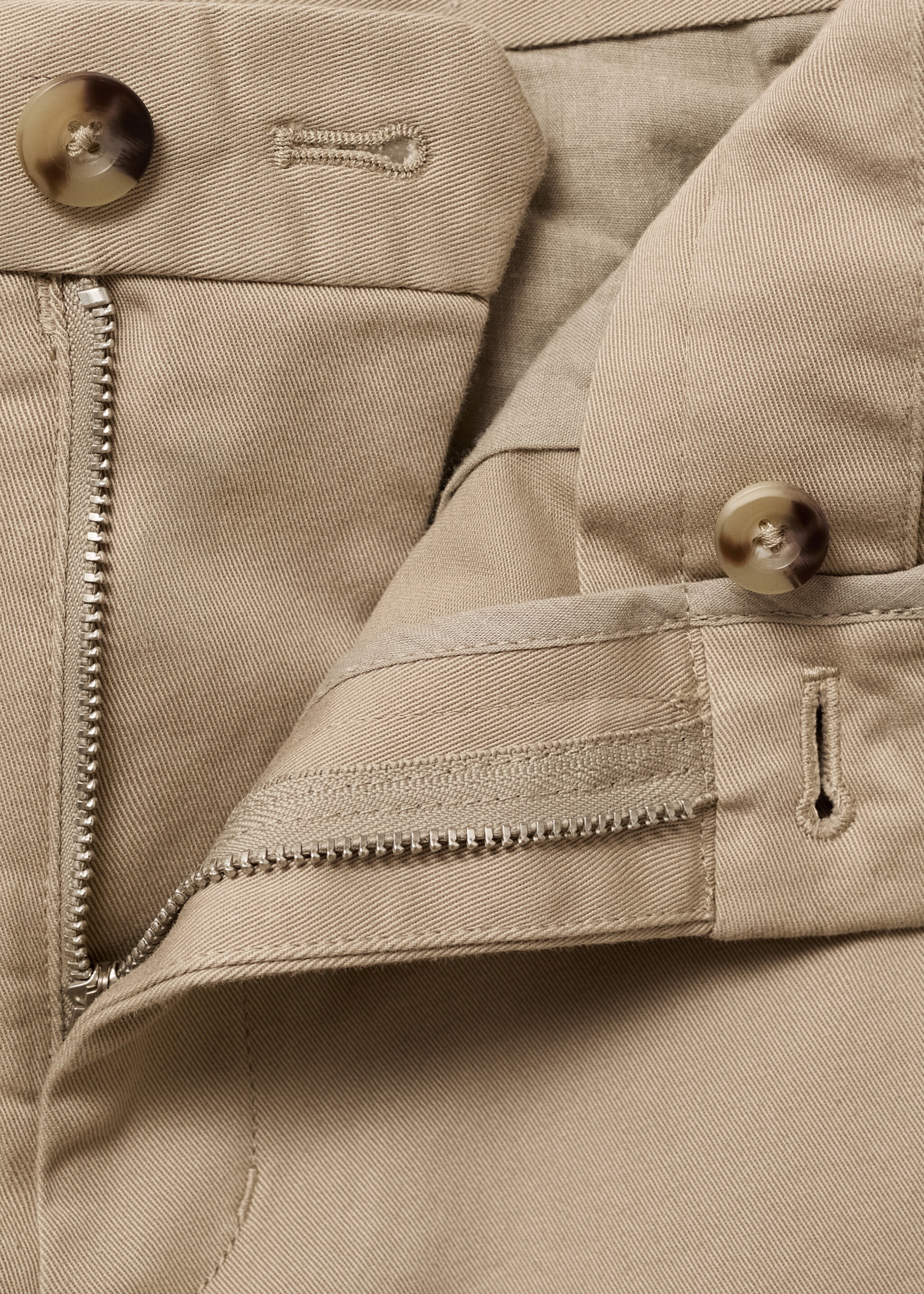 Slim fit serge chino trousers - Details of the article 8, Beige. Ref: 17025141-00.