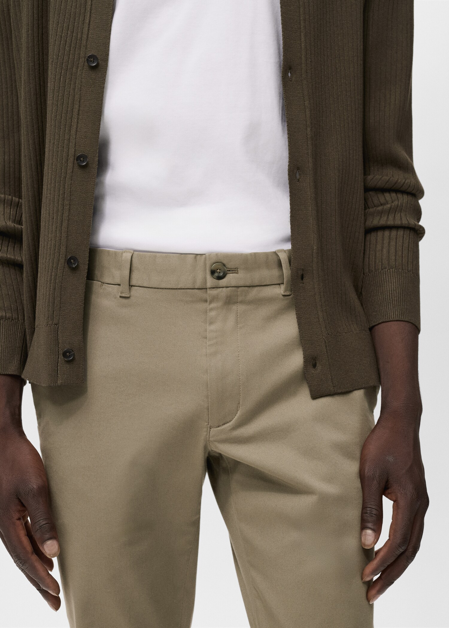Slim fit serge chino trousers - Details of the article 1