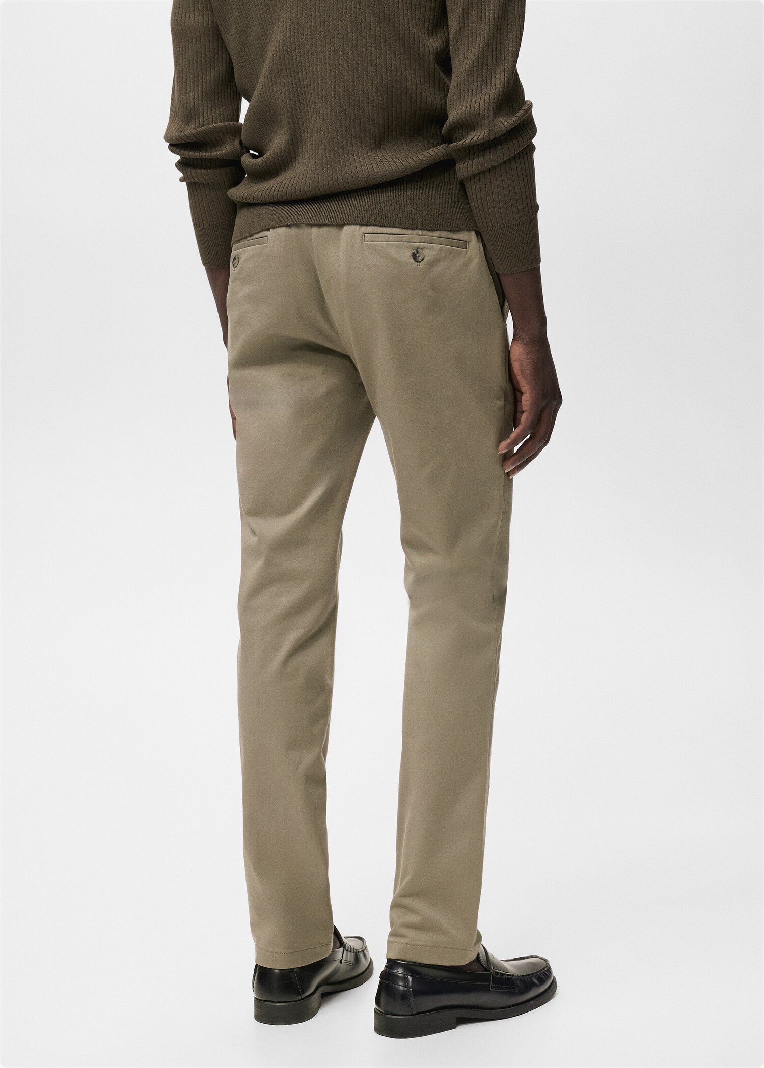 Slim fit serge chino trousers - Reverse of the article