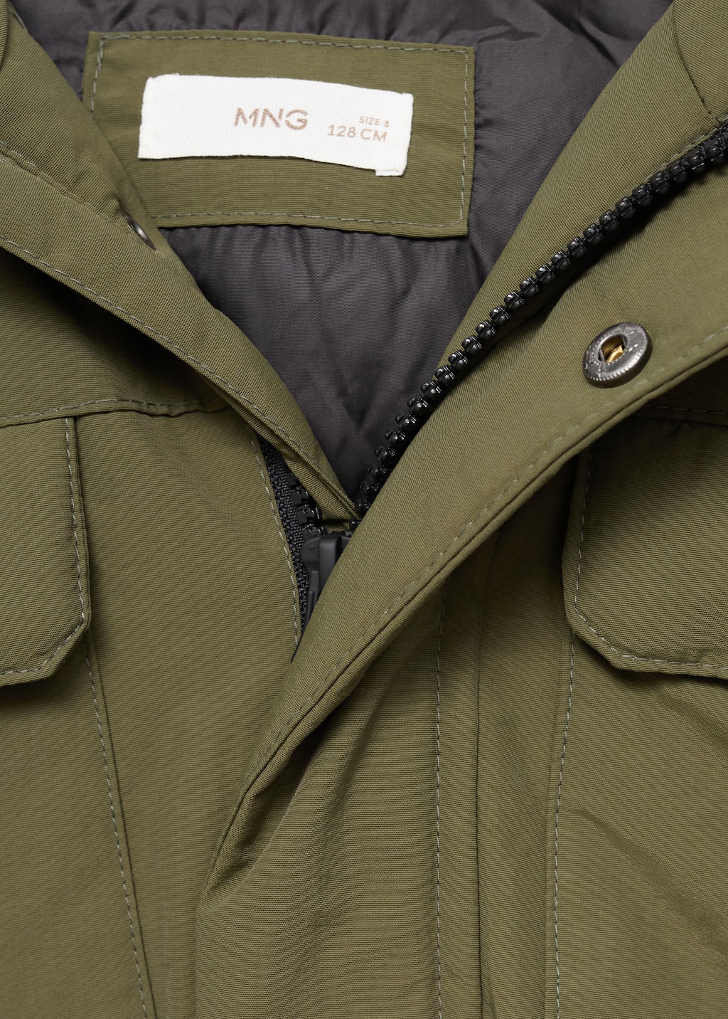 Anorak with shearling-effect hood