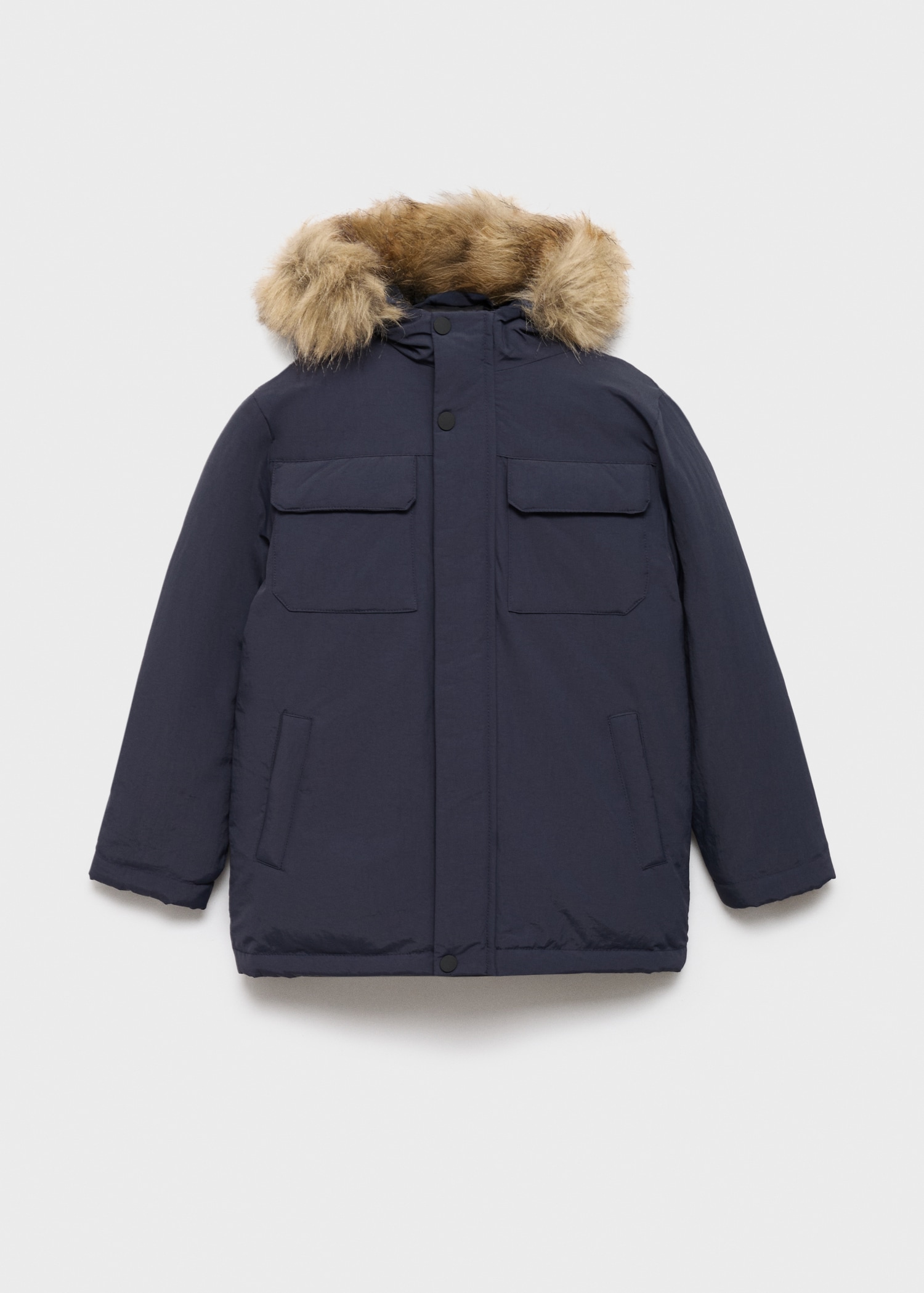 Anorak with shearling-effect hood - Article without model