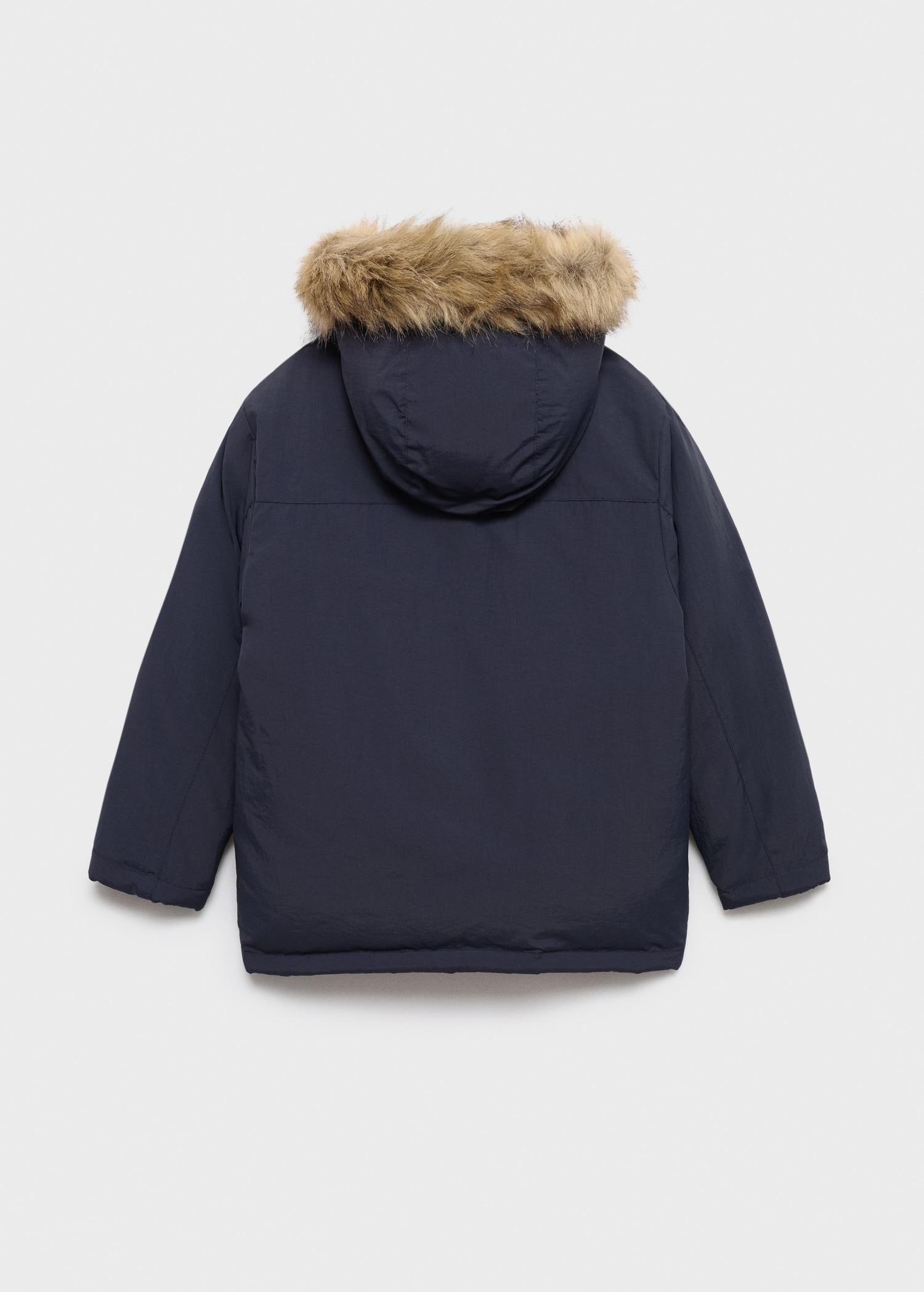 Anorak with shearling-effect hood - Reverse of the article