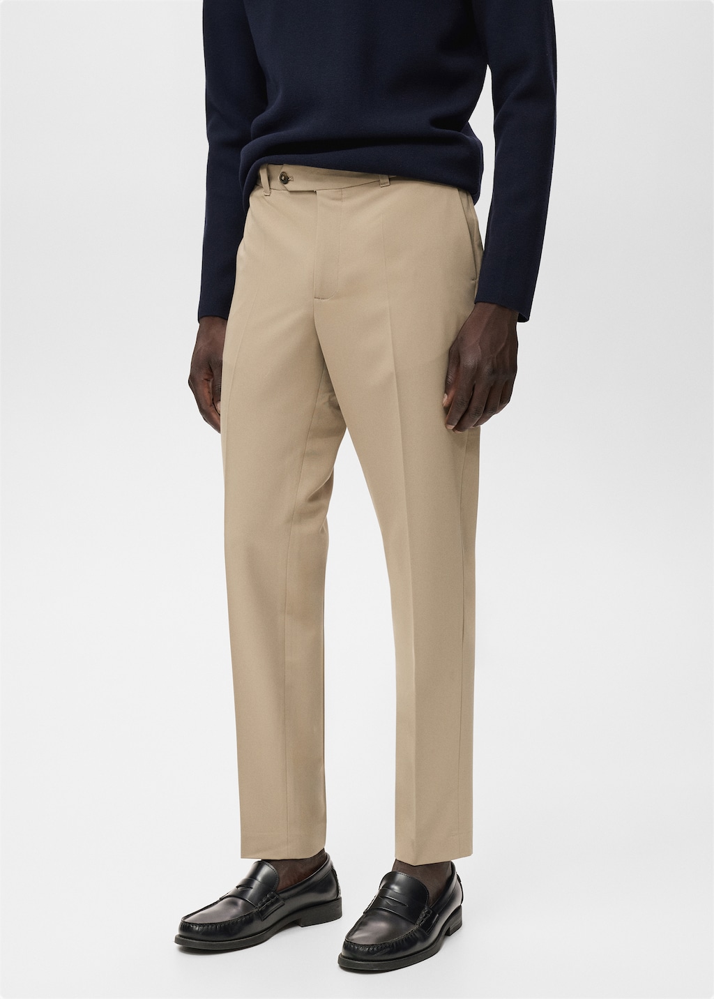 Pleated slim-fit pants