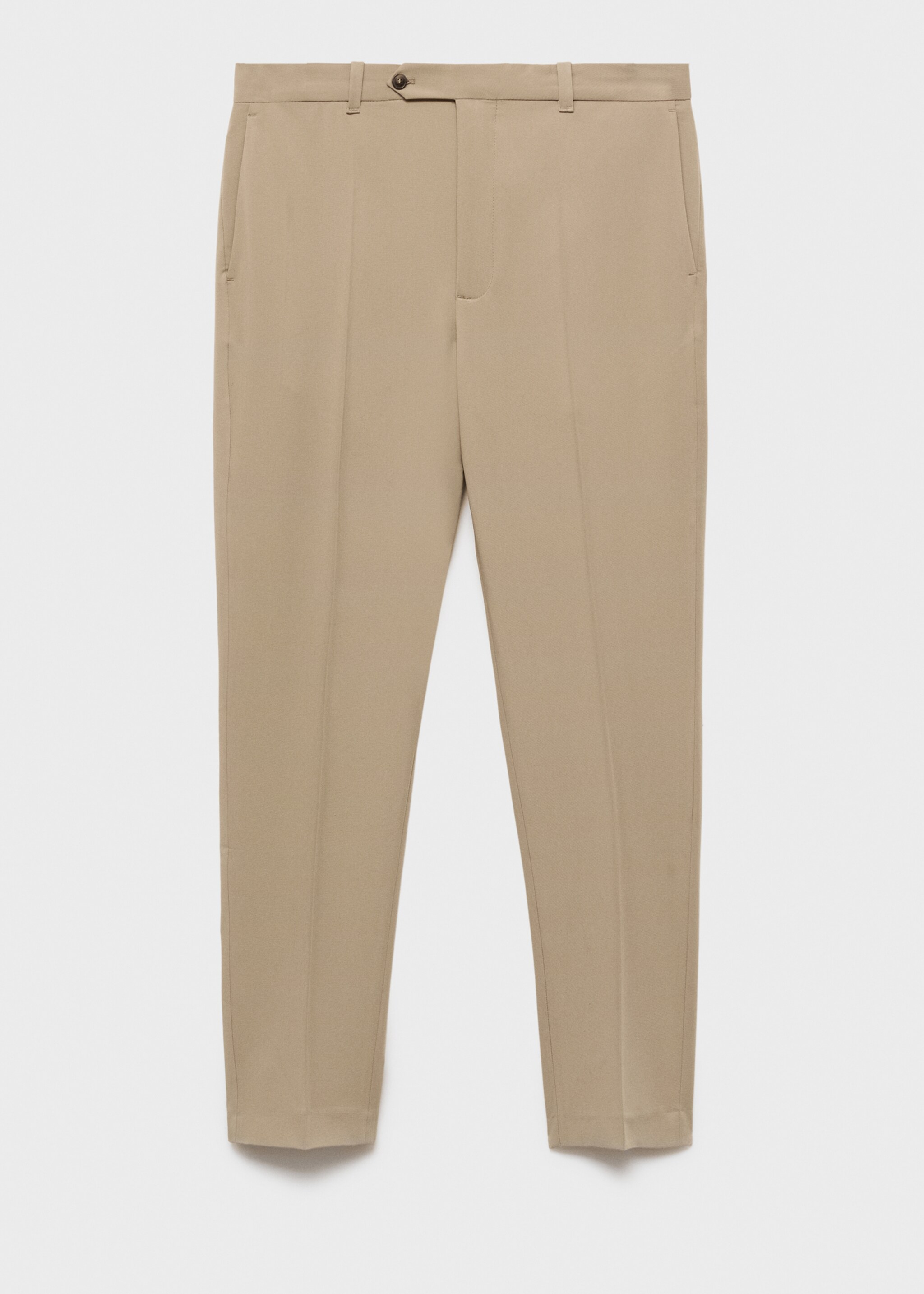 Pleated slim-fit trousers - Article without model, Beige. Ref: 17025147-00.