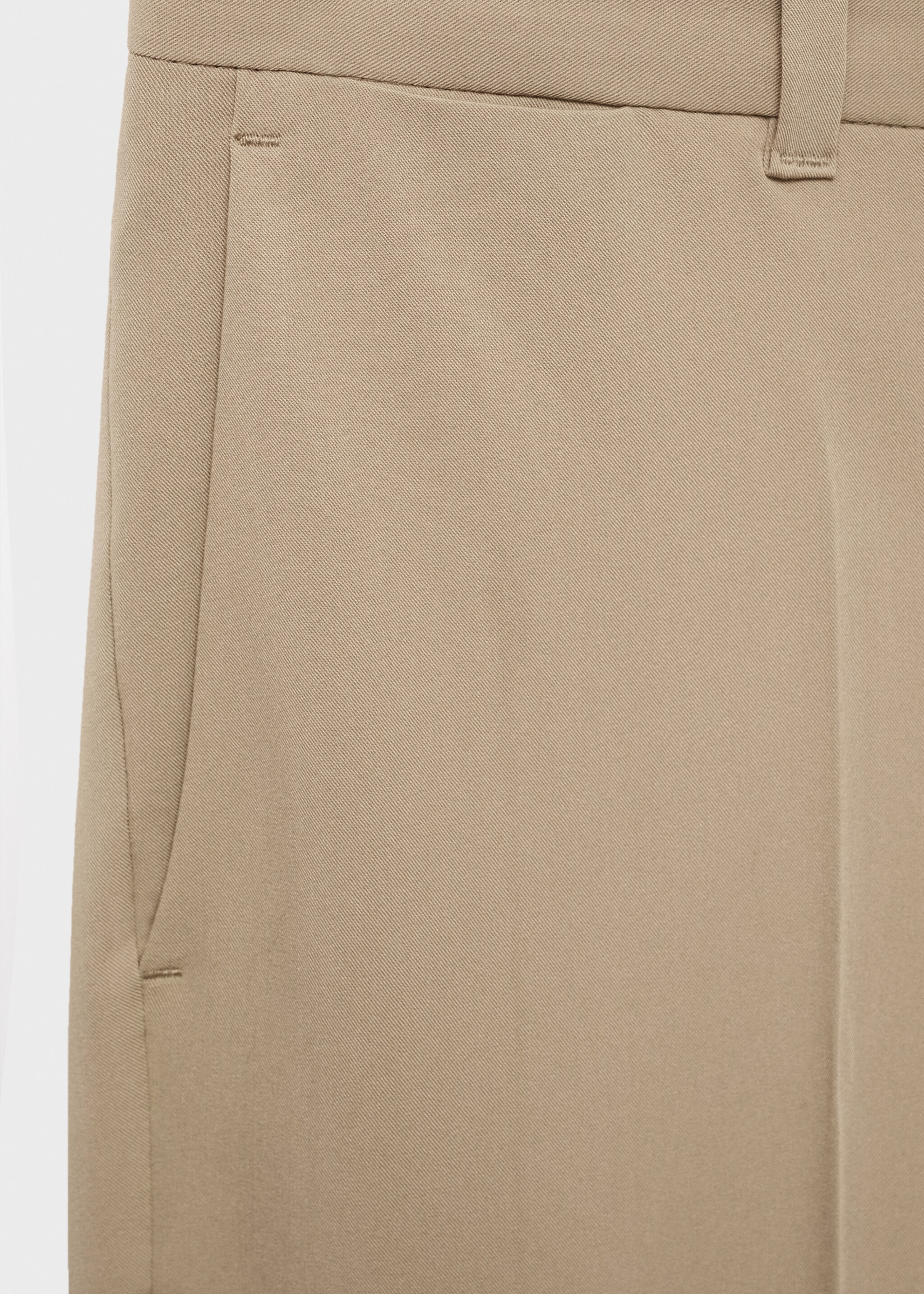 Pleated slim-fit trousers - Details of the article 0, Beige. Ref: 17025147-00.