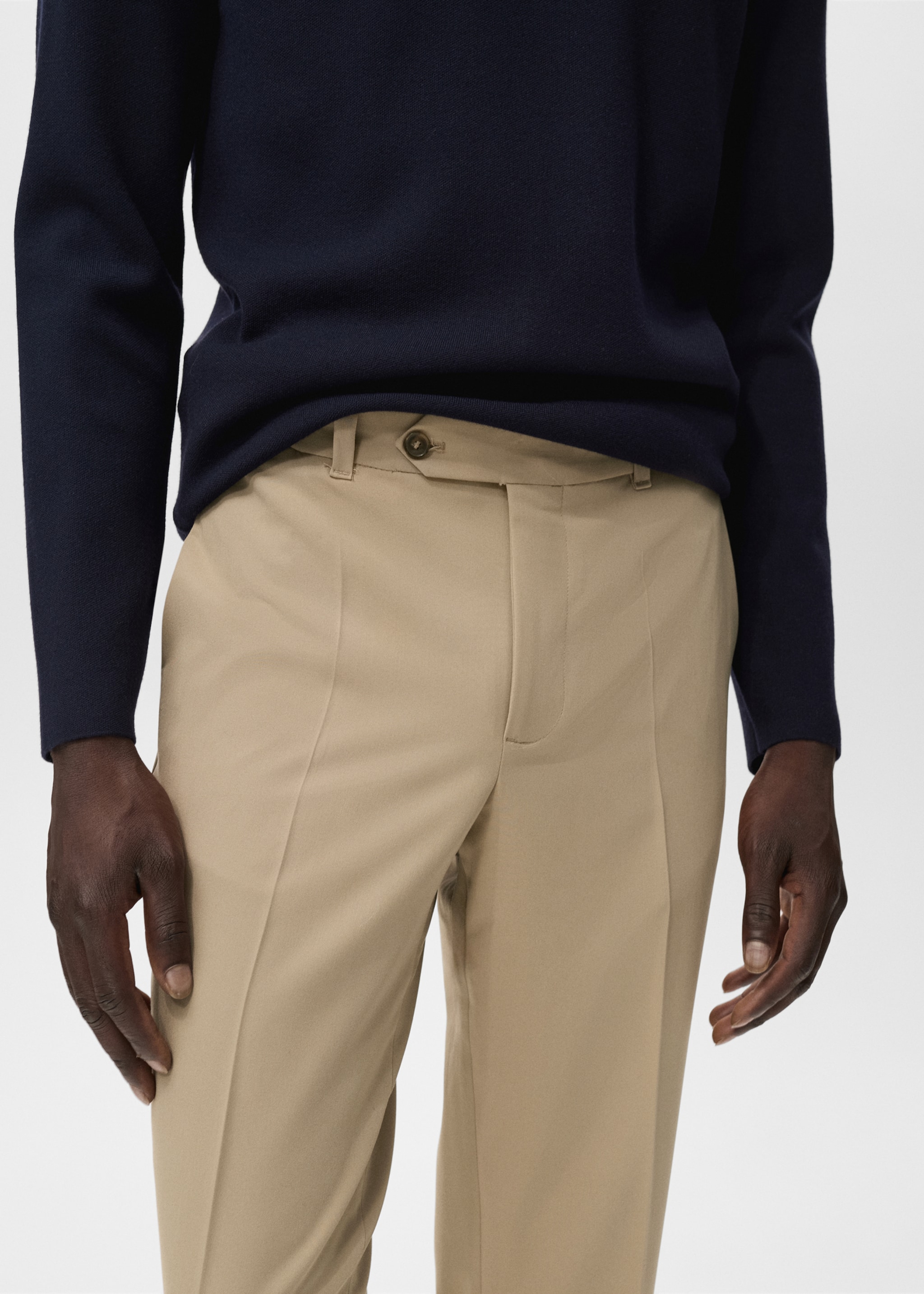 Slim-fit flannel trousers - Details of the article 1