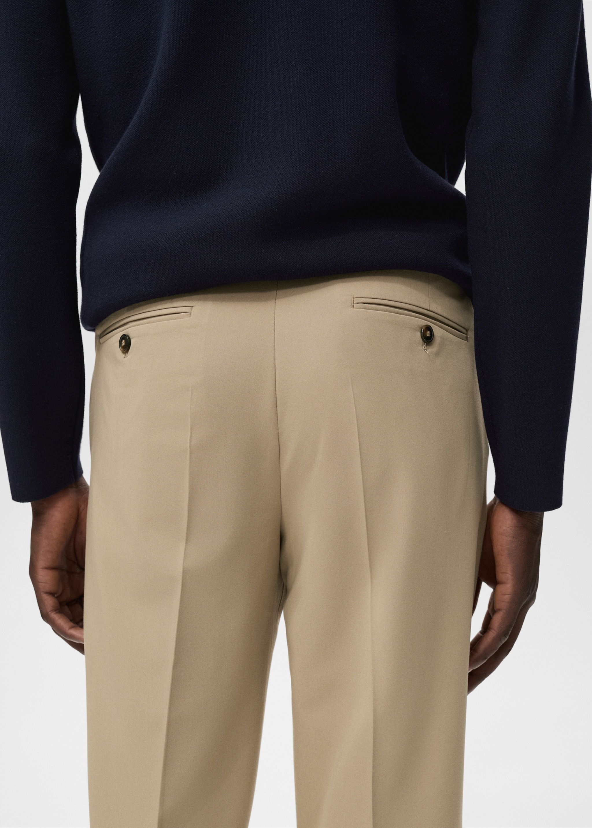 Slim-fit flannel trousers - Details of the article 2