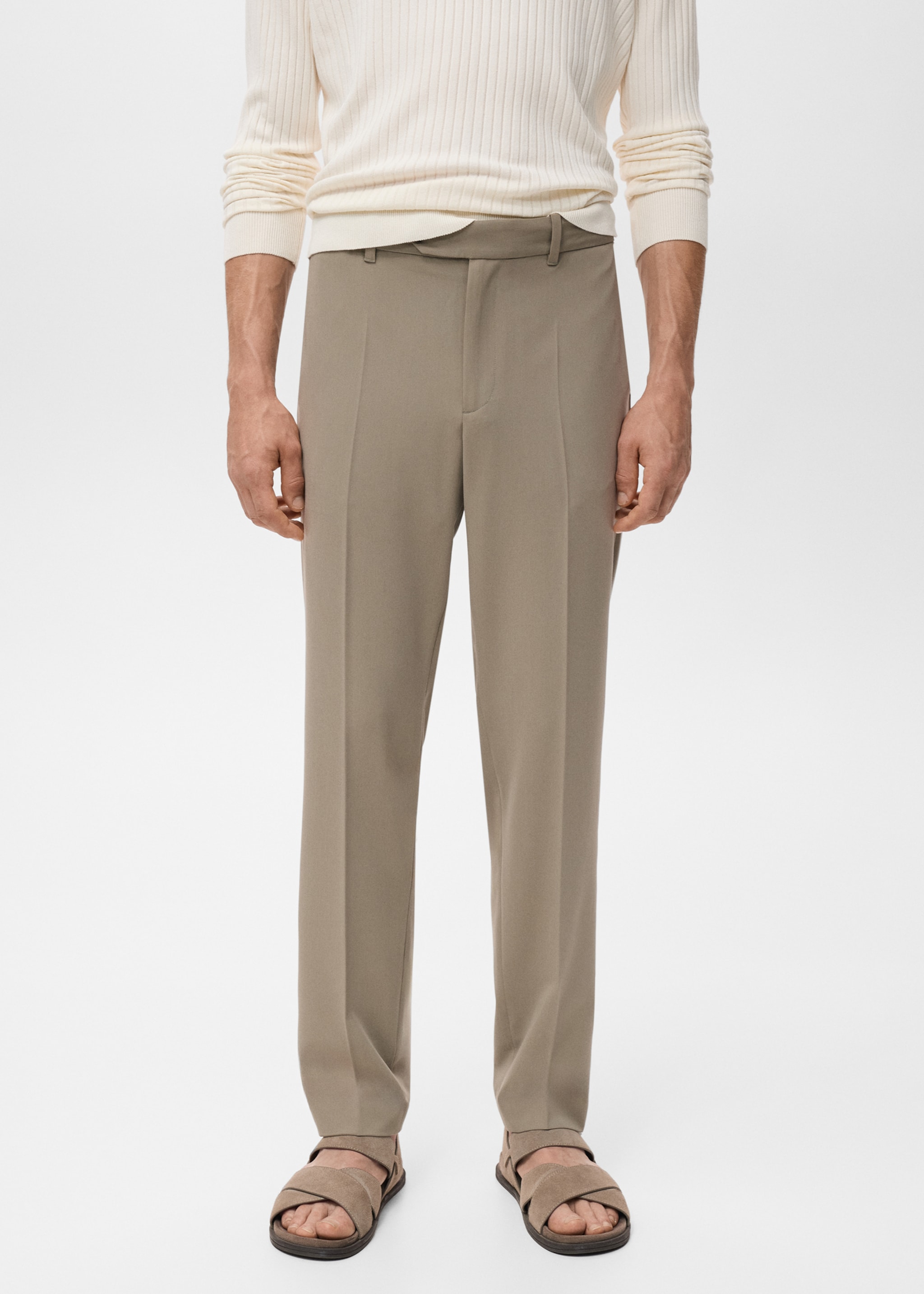 Slim-fit flannel trousers - Medium plane