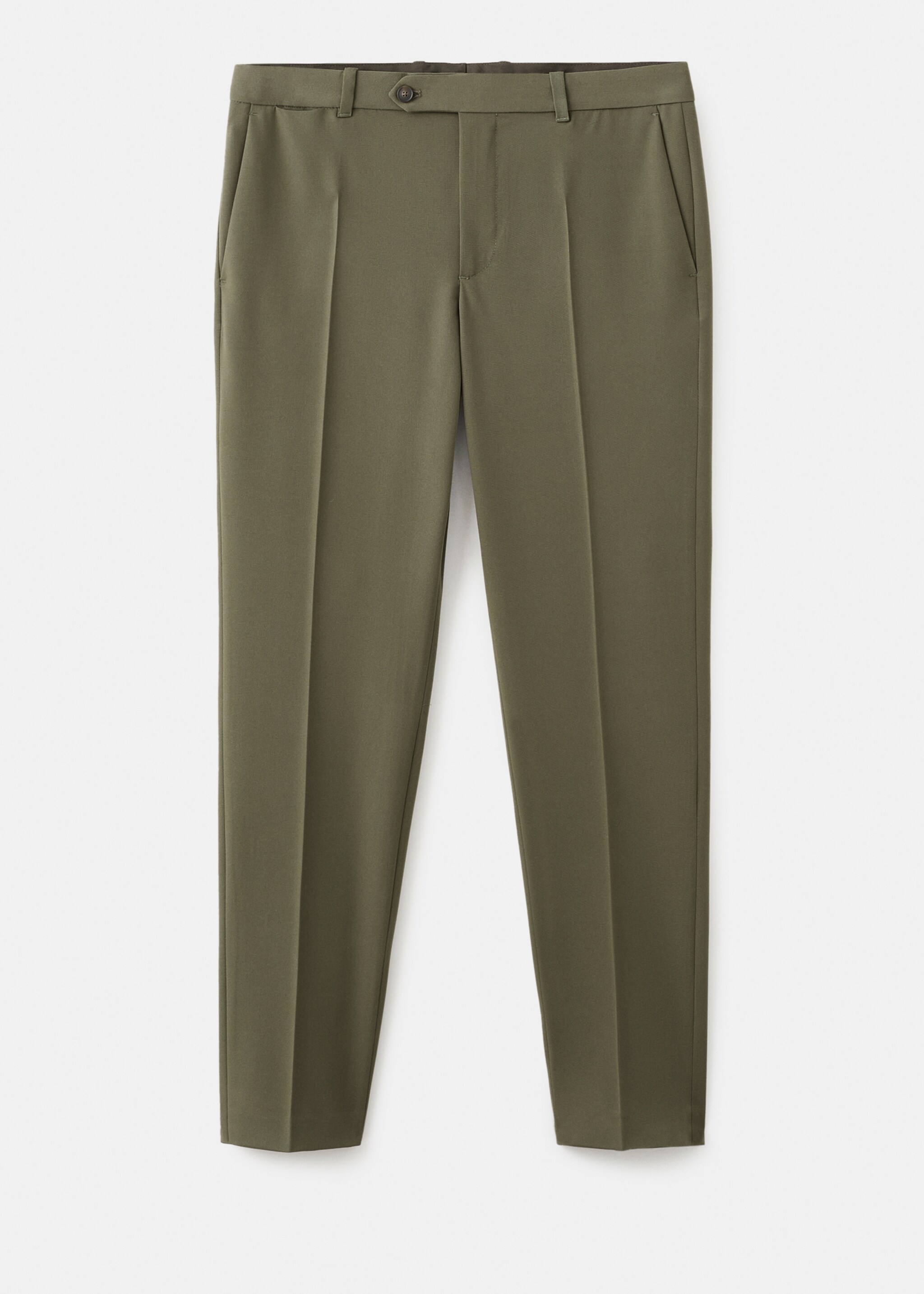 Pleated slim-fit trousers - Article without model, Khaki. Ref: 17025147-00.