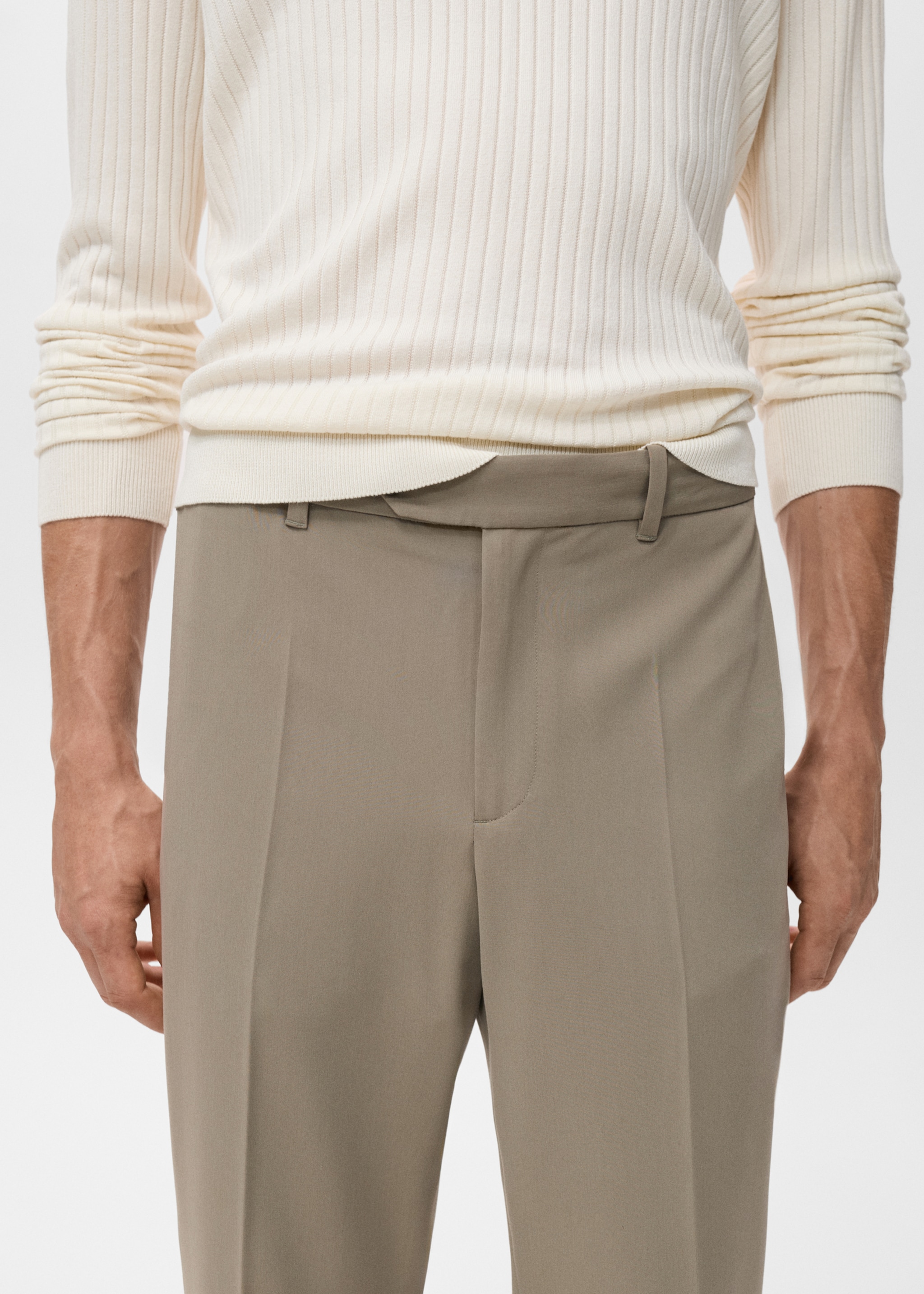 Slim-fit flannel trousers - Details of the article 6