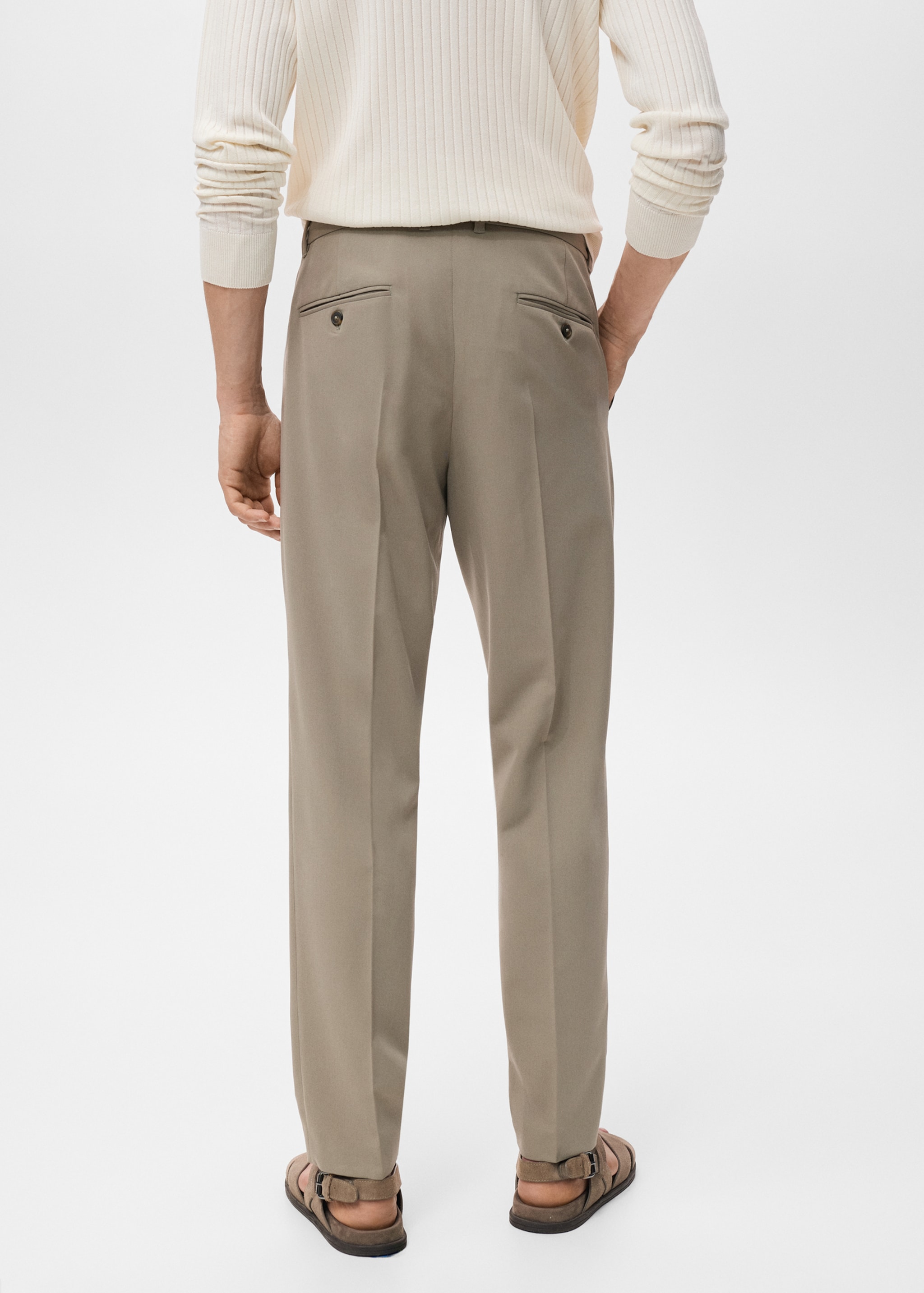 Slim-fit flannel trousers - Reverse of the article