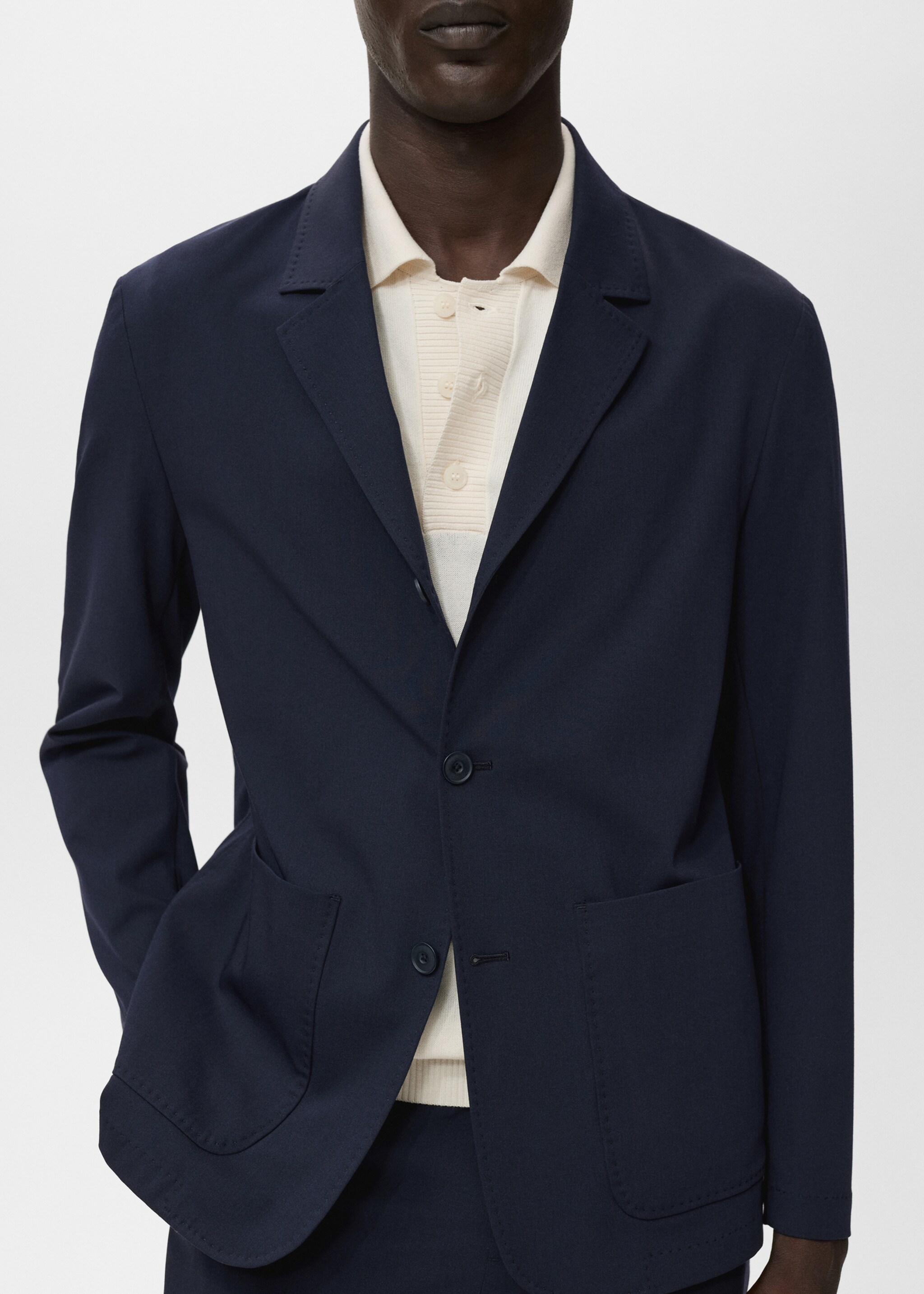 Veste slim-fit poches - Détail de l'article 6, Bleu marine. Ref: 17025152-00.