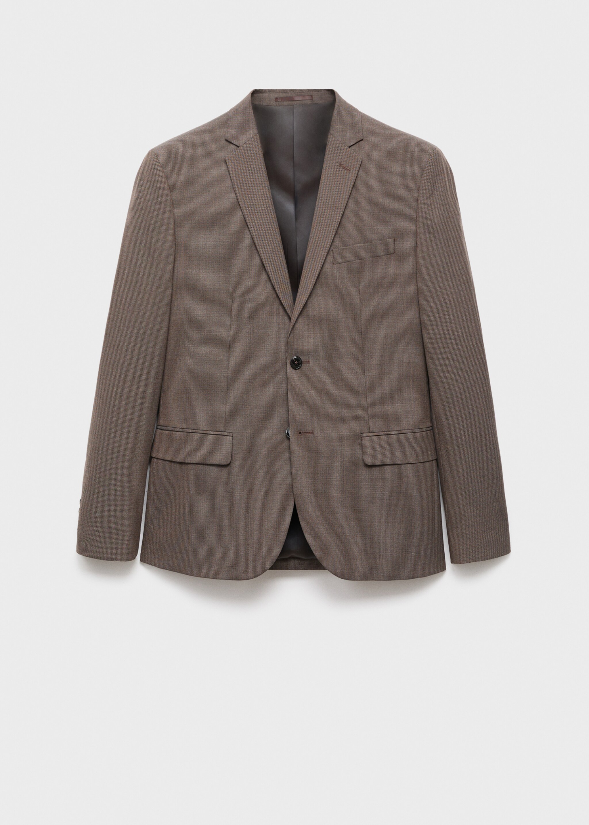 Super slim-fit suit jacket in stretch fabric - Article without model, Brown. Ref: 17025153-00.