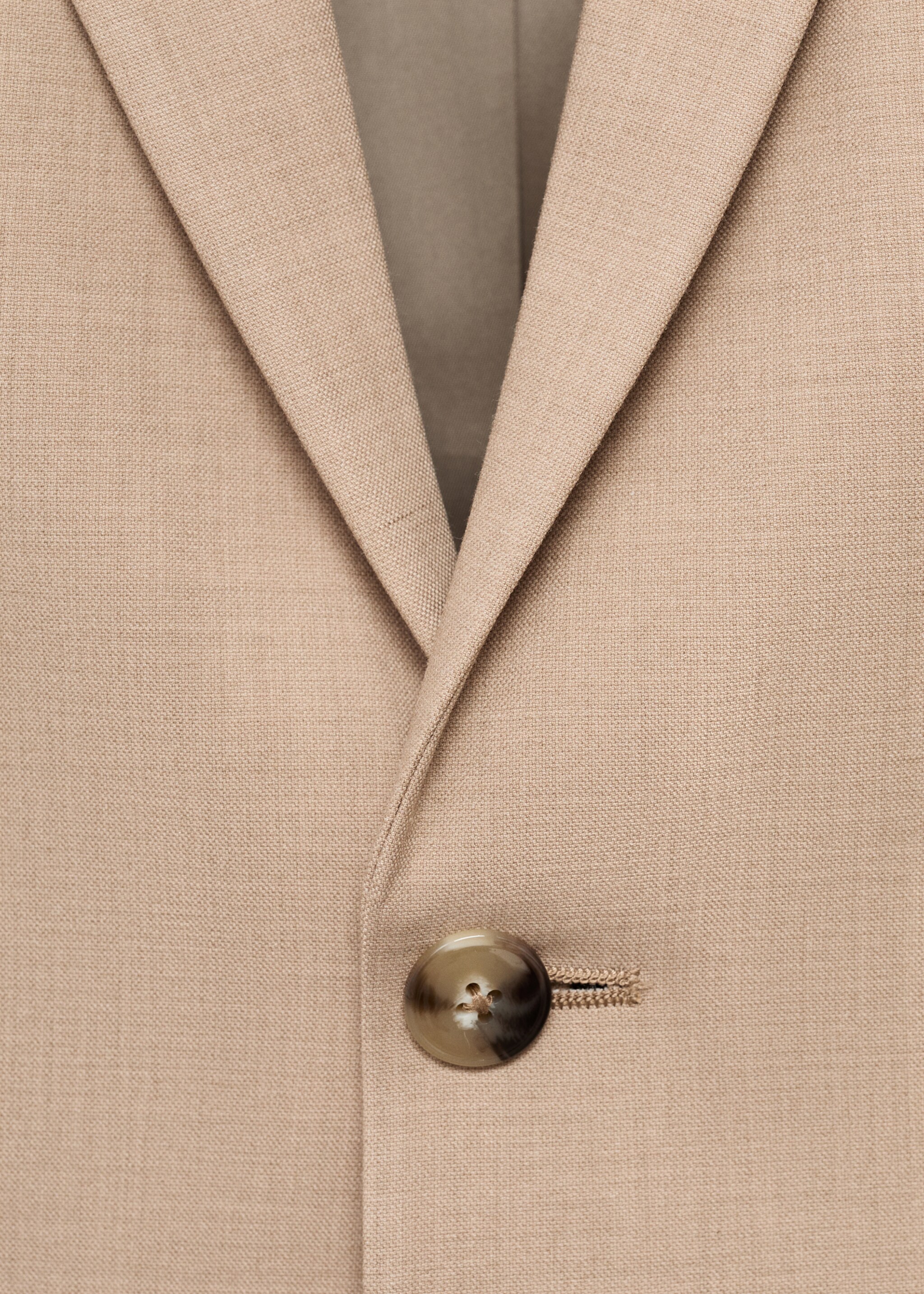 Super slim-fit suit jacket in stretch fabric - Details of the article 8, Beige. Ref: 17025155-00.