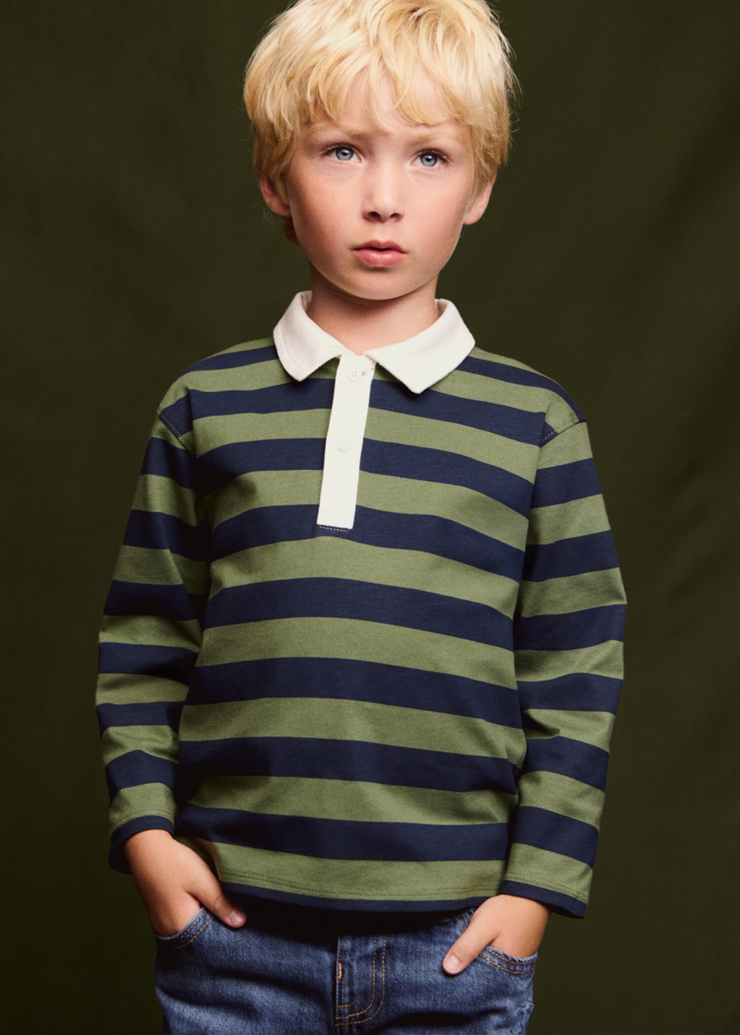 Striped cotton polo shirt - Details of the article 5