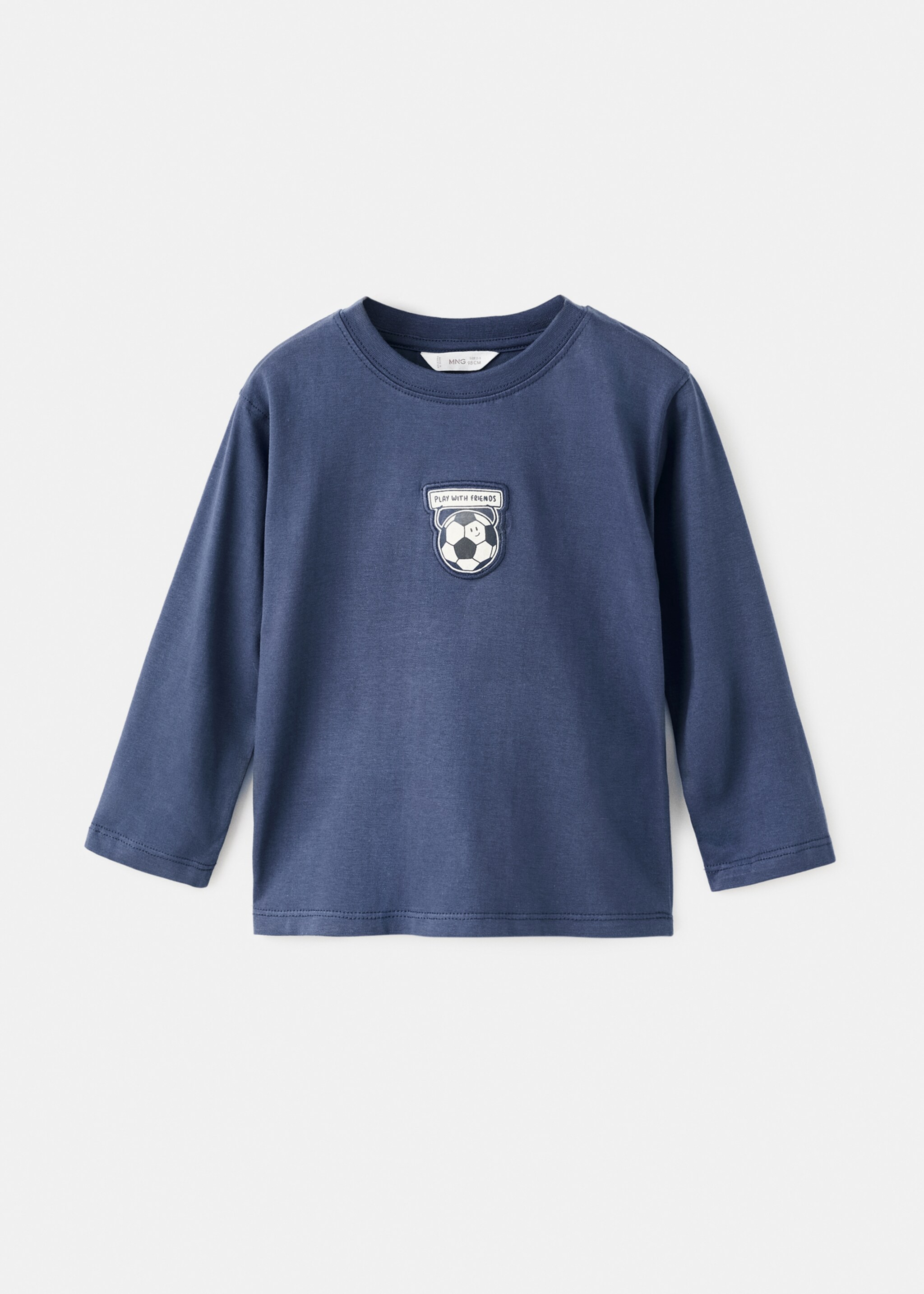 Embroidered printed T-shirt - Article without model, Night Blue. Ref: 17025157-00.