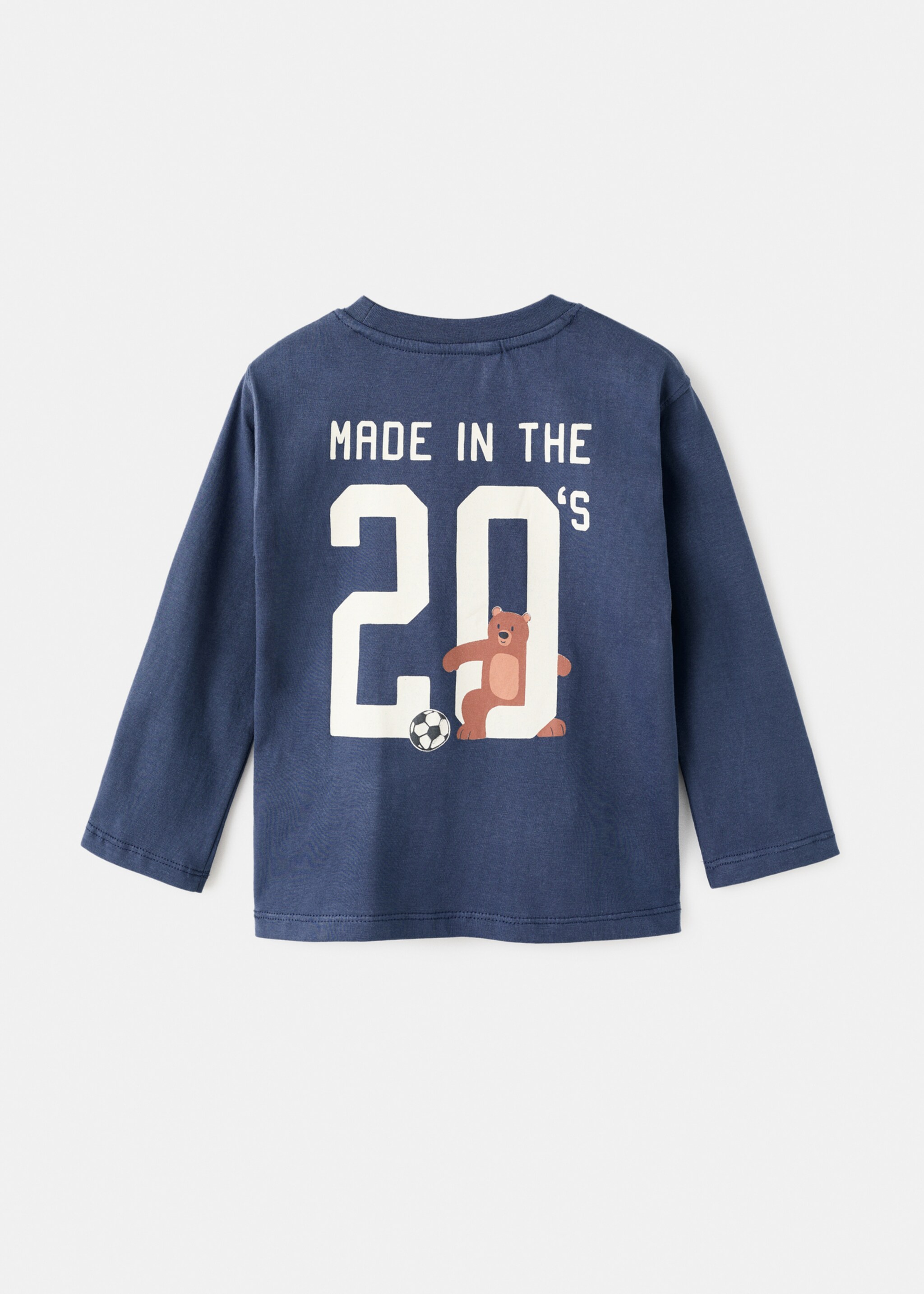 Embroidered printed T-shirt - Reverse of the article, Night Blue. Ref: 17025157-00.