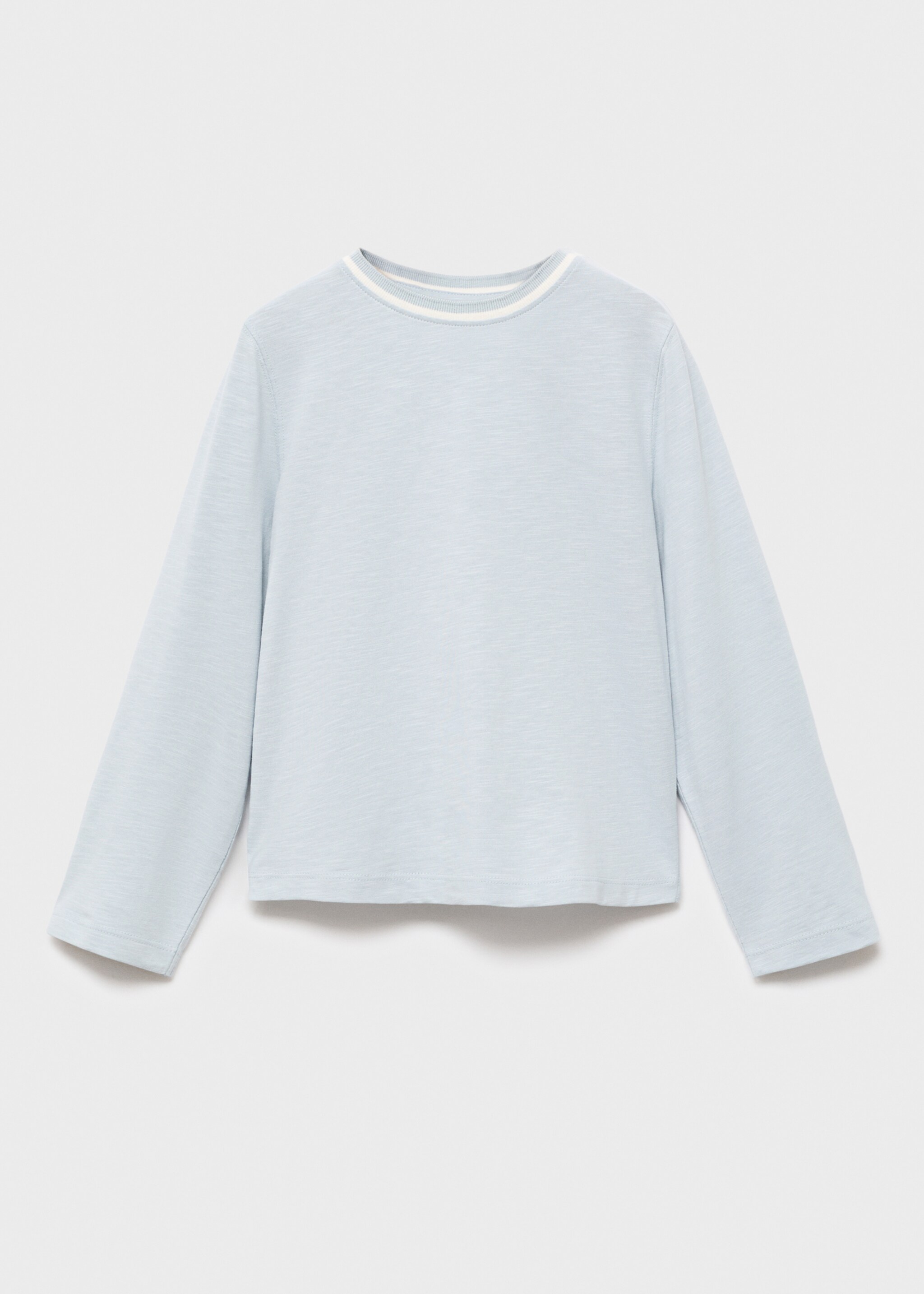Contrast neck t-shirt - Article without model, Sky Blue. Ref: 17025159-00.