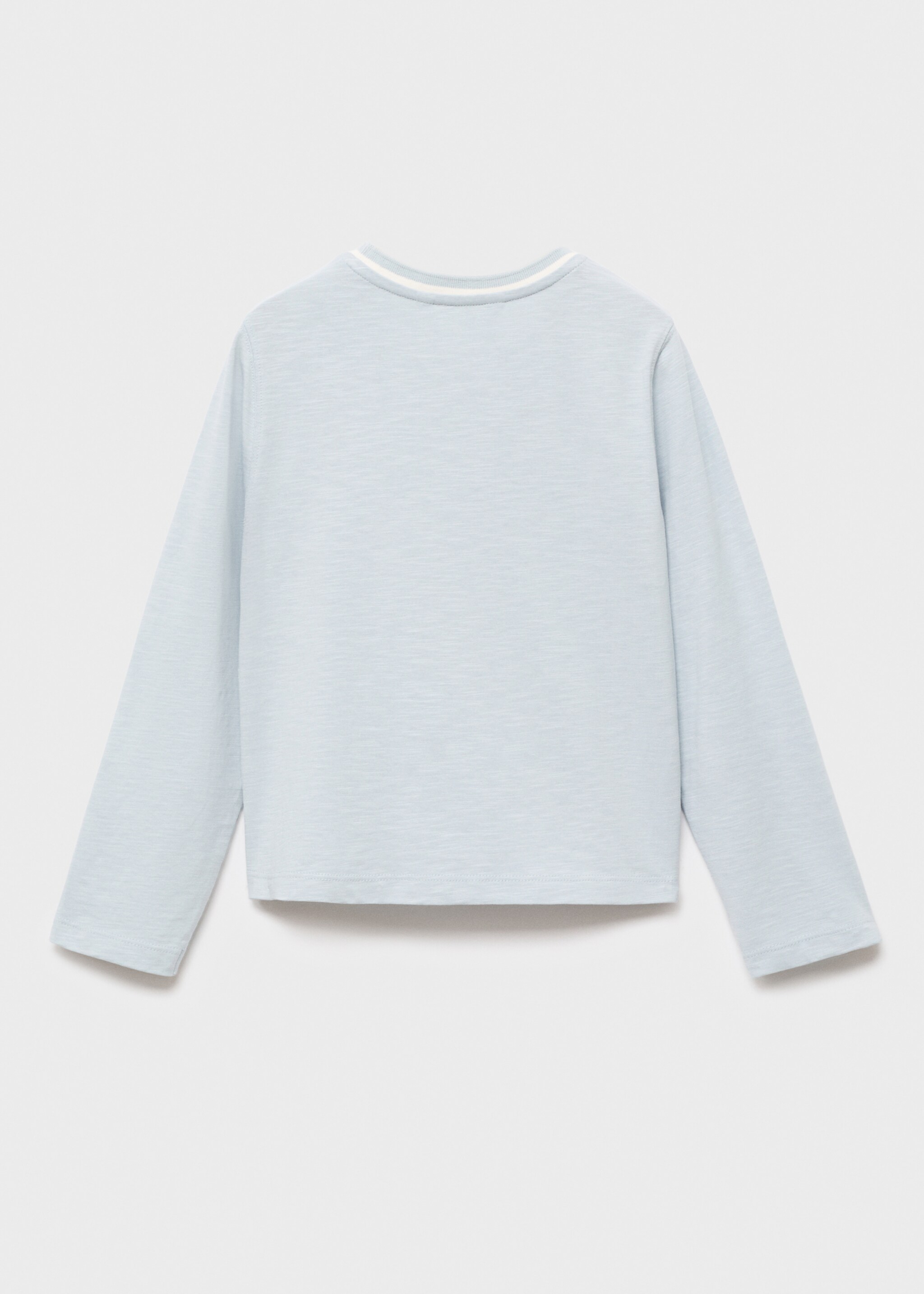 Contrast neck t-shirt - Reverse of the article, Sky Blue. Ref: 17025159-00.