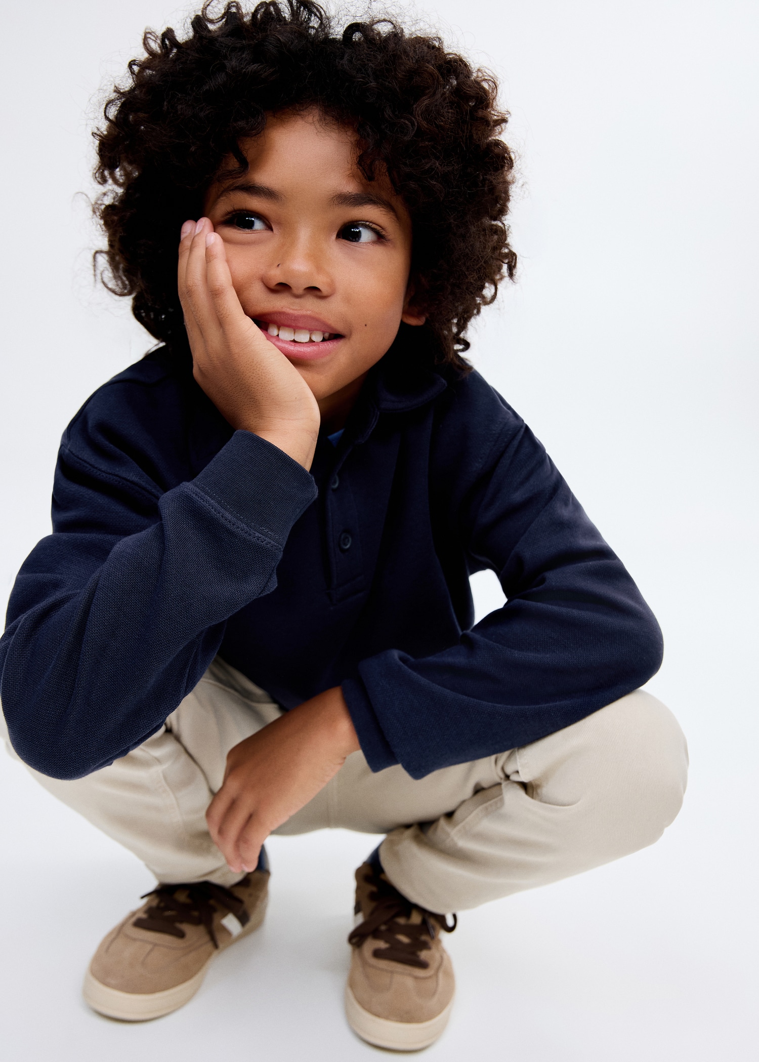 Felpa collo polo Bambini MANGO Italia - Main Image