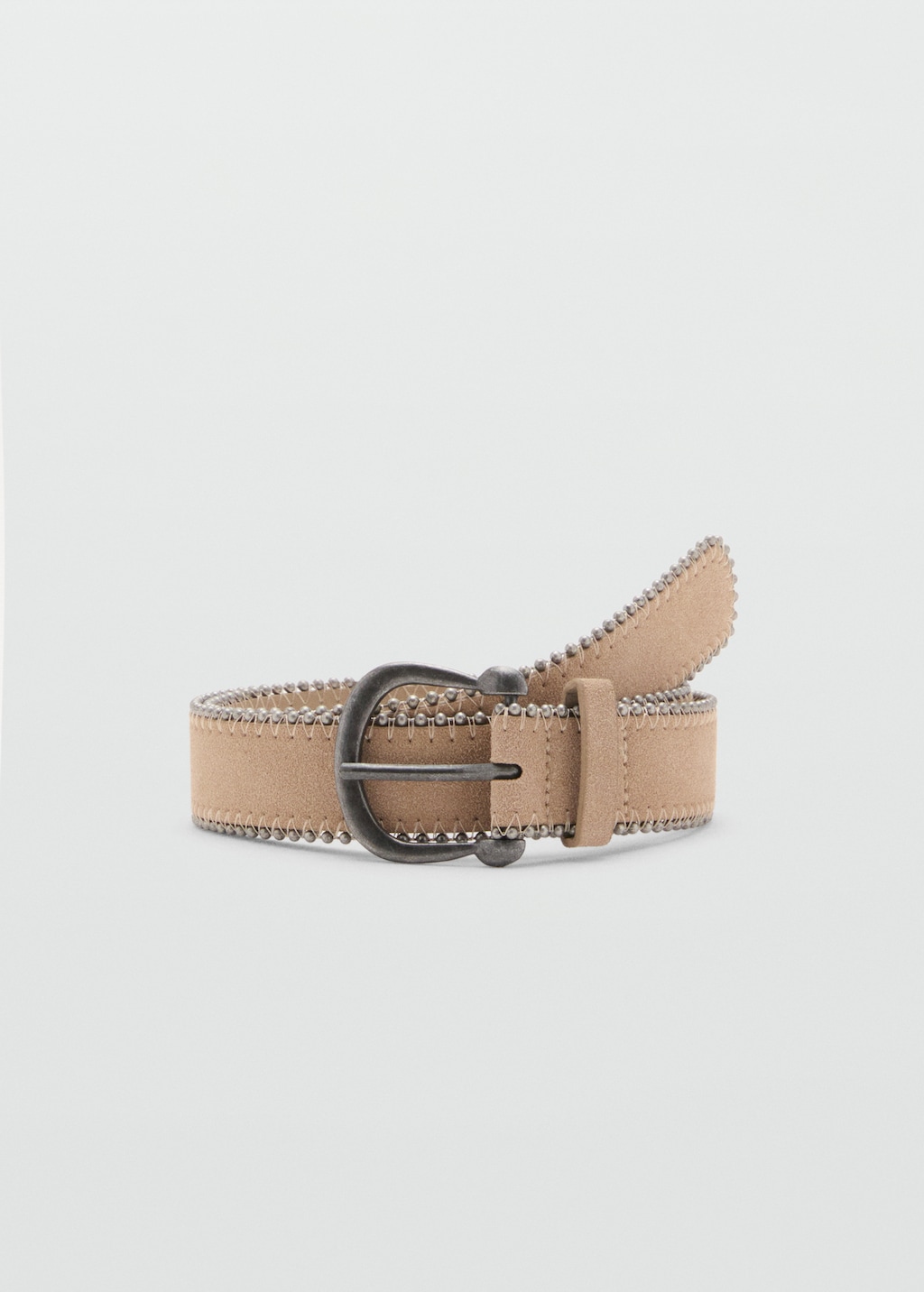 Suede belt with metal balls
