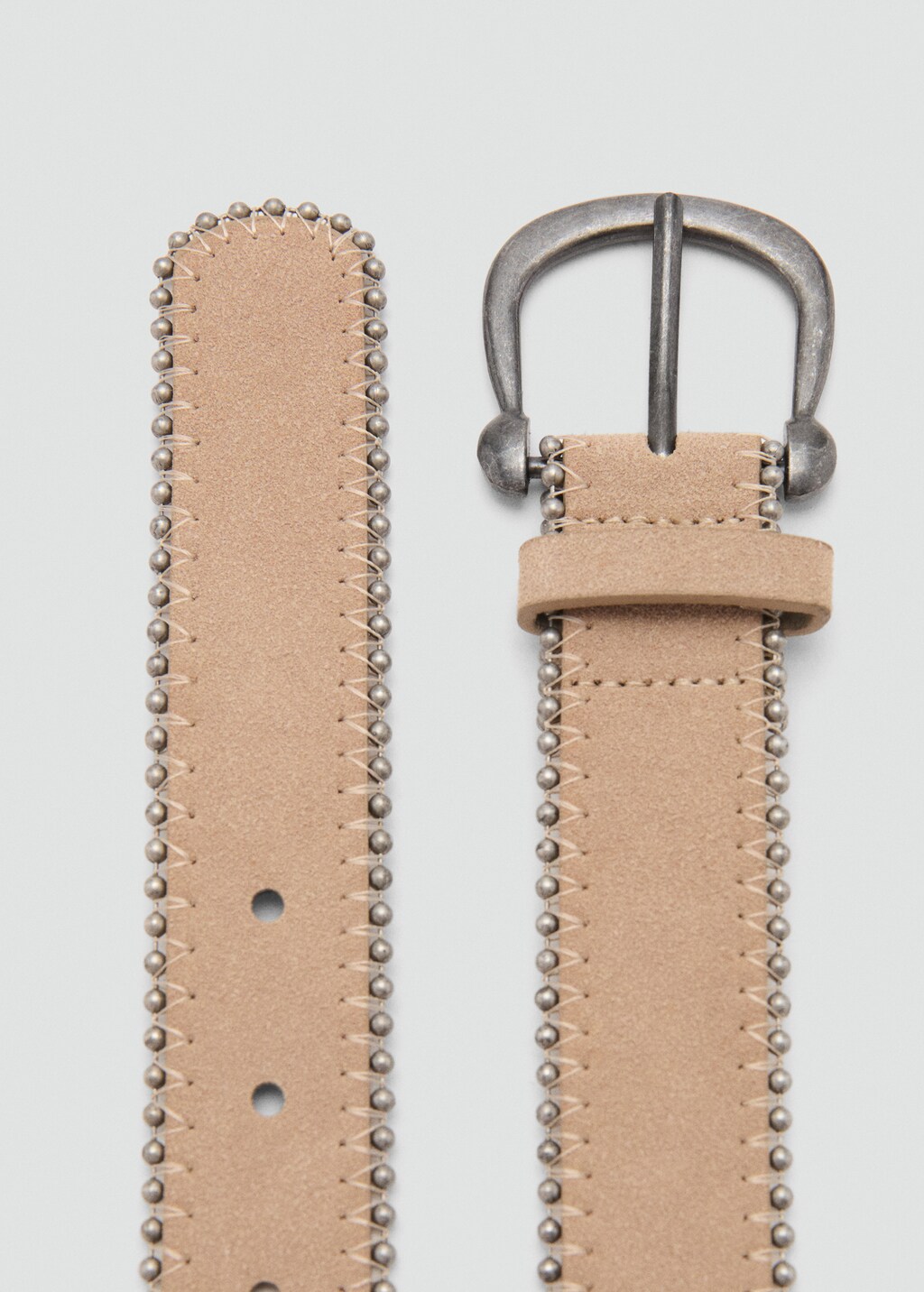Suede belt with metal balls