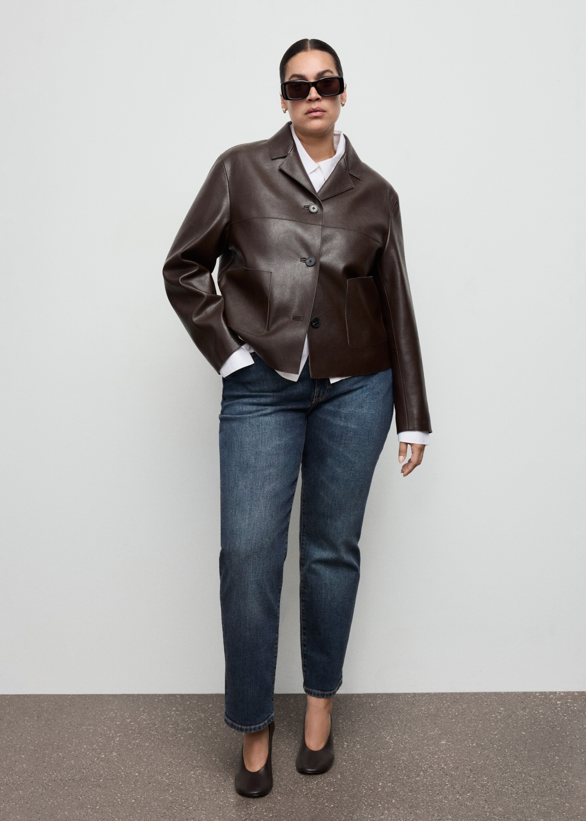 Mid-rise slim-fit jeans - Details of the article 3, Dark Blue. Ref: 17025172-00.