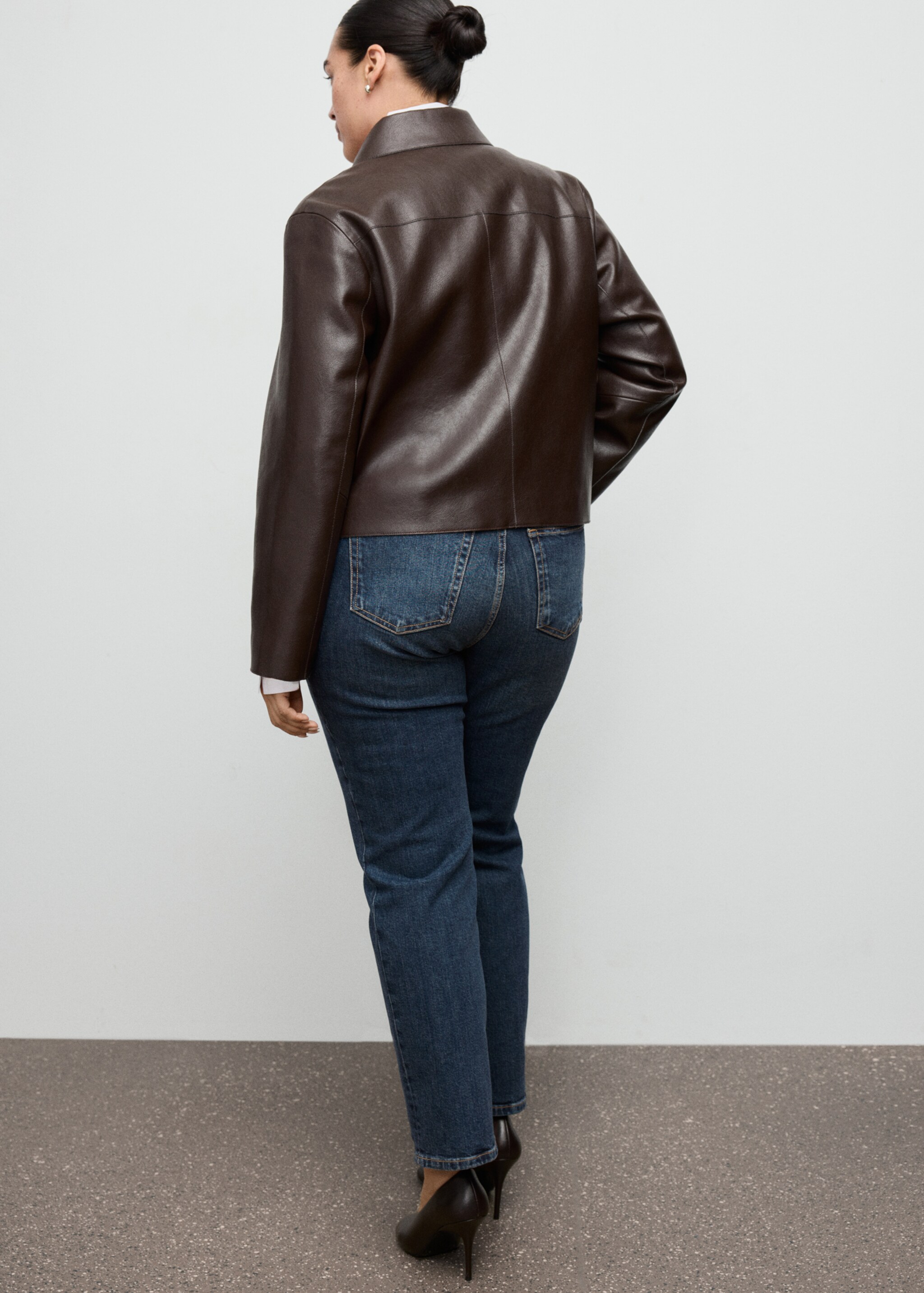 Mid-rise slim-fit jeans - Details of the article 4, Dark Blue. Ref: 17025172-00.