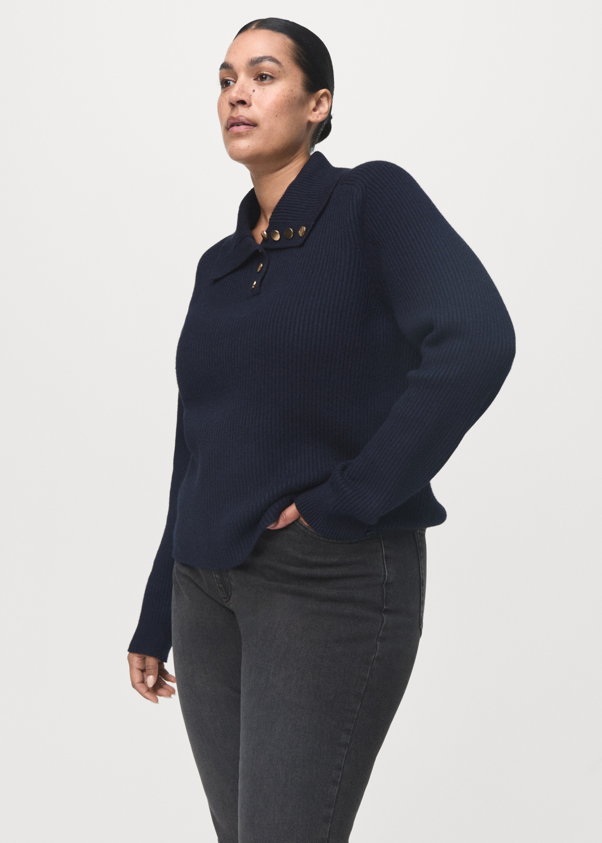 Claudia slim-fit cropped jeans - Details of the article 5, Black denim. Ref: 17025173-00.