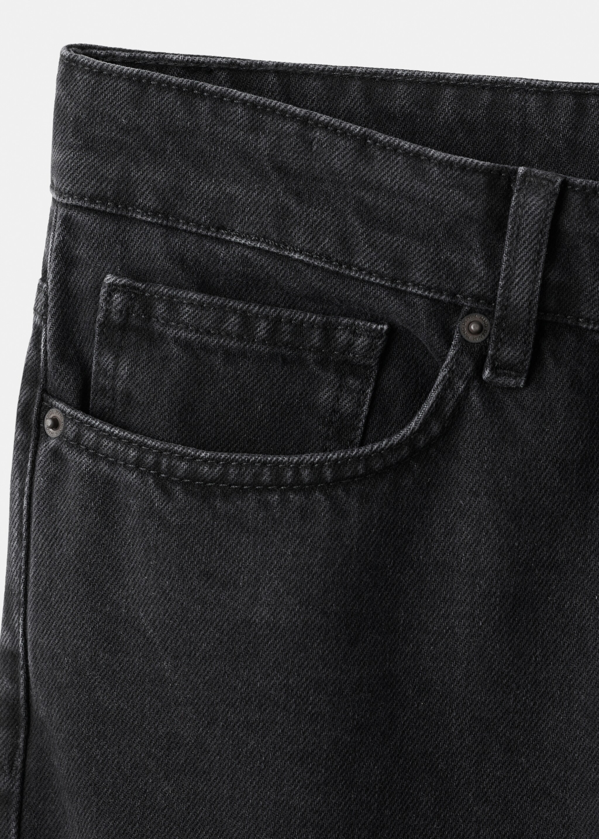 Sammy potkraćene traperice mrkva kroja - Detalji artikla 8, Crni denim. Ref: 17025174-00.