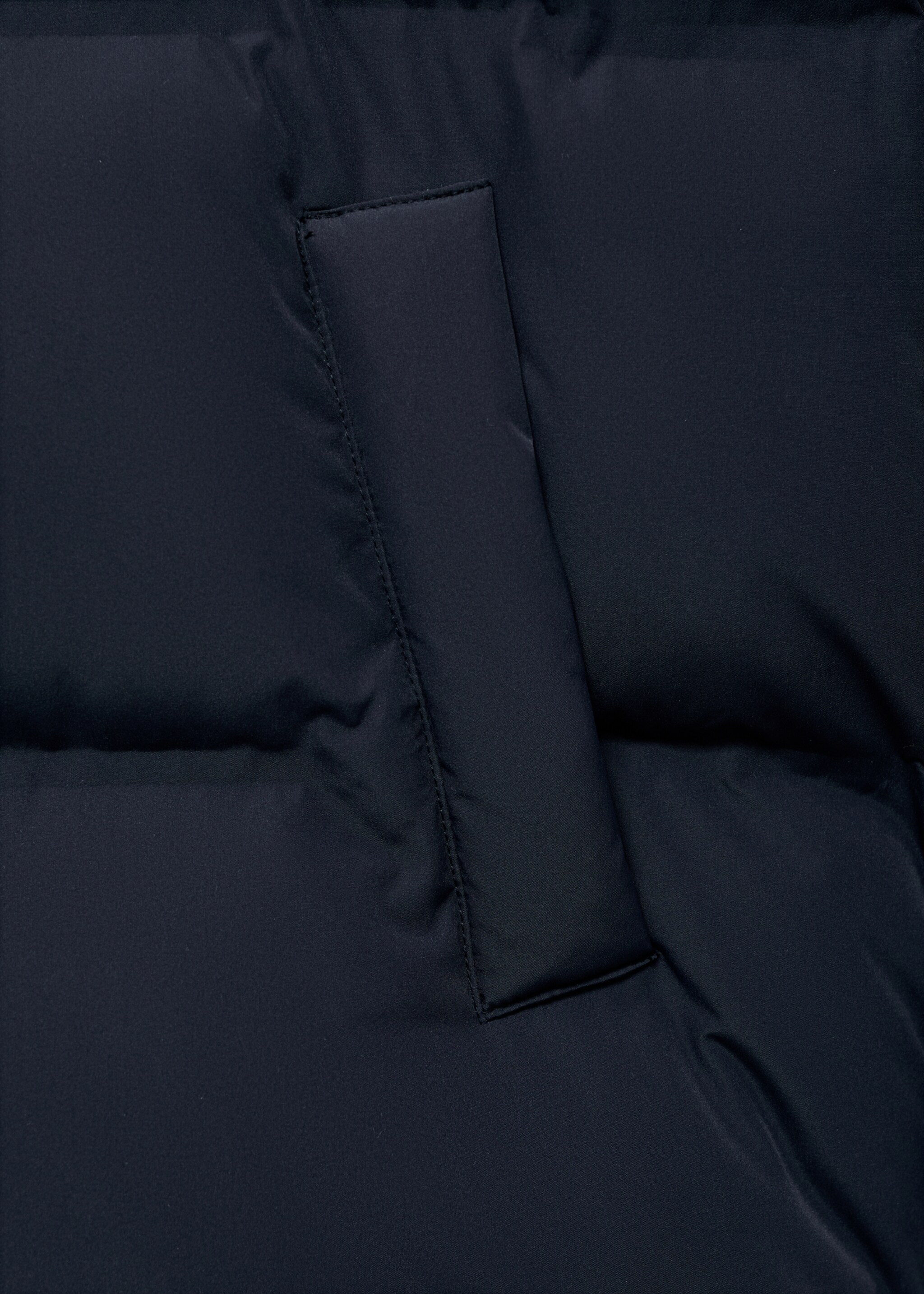 Quilted long coat - Details of the article 0, Navy. Ref: 17025787-00.