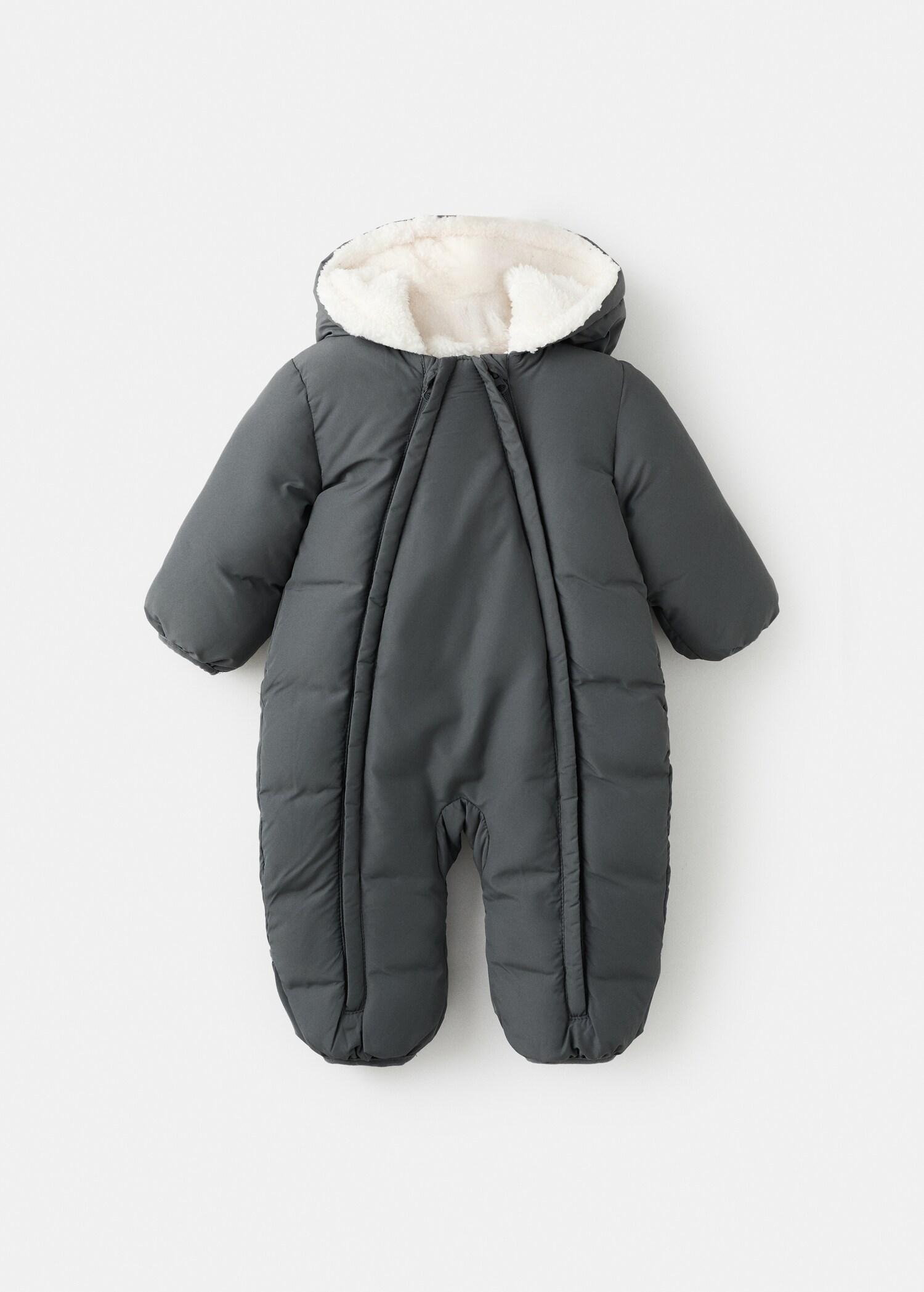 Padded hooded jumpsuit with fur trim - منتج دون نموذج