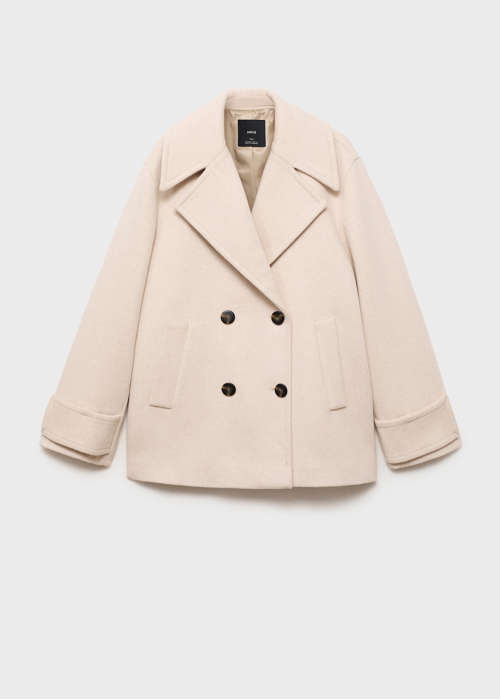 Mango Double-breasted wool-blend coat