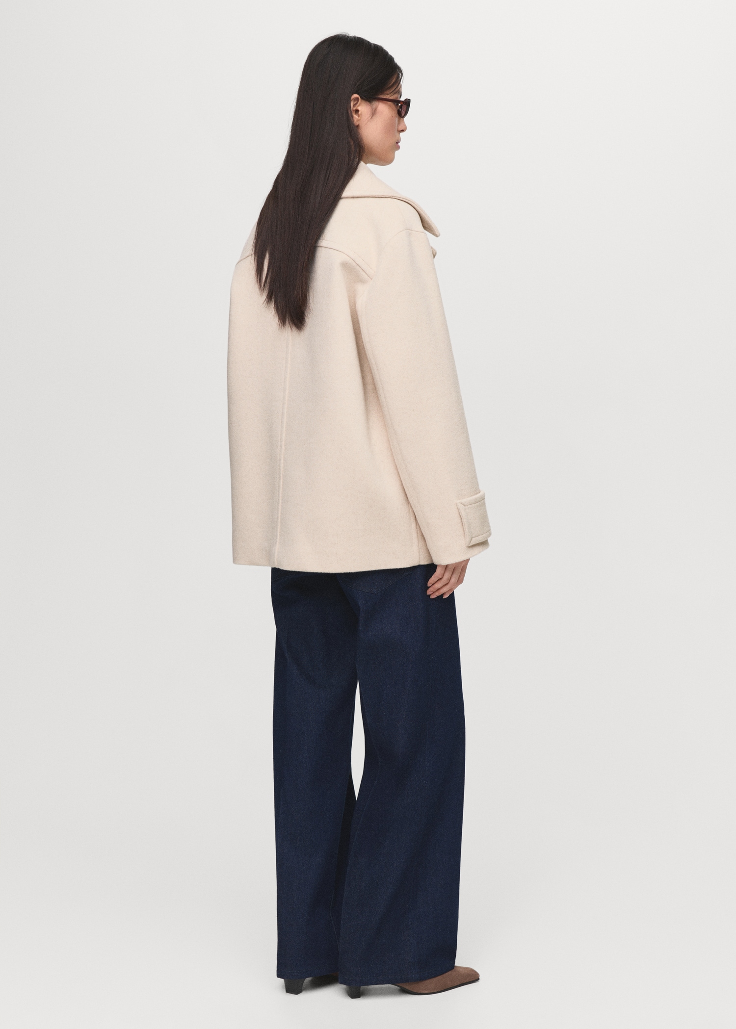 Double-breasted wool-blend coat - Reverse of the article
