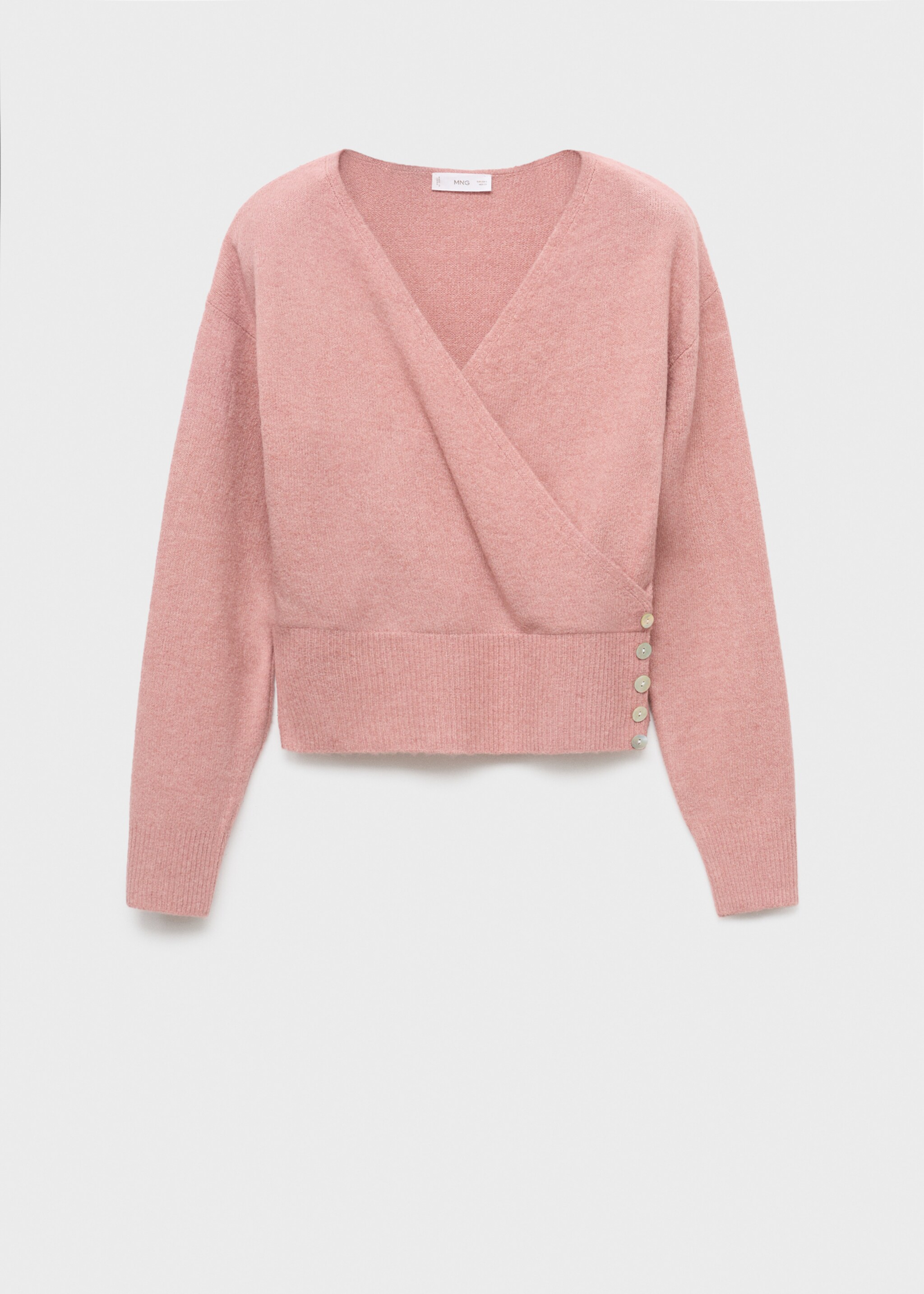 Double-breasted cardigan - Article without model, Pastel Pink. Ref: 17025792-00.