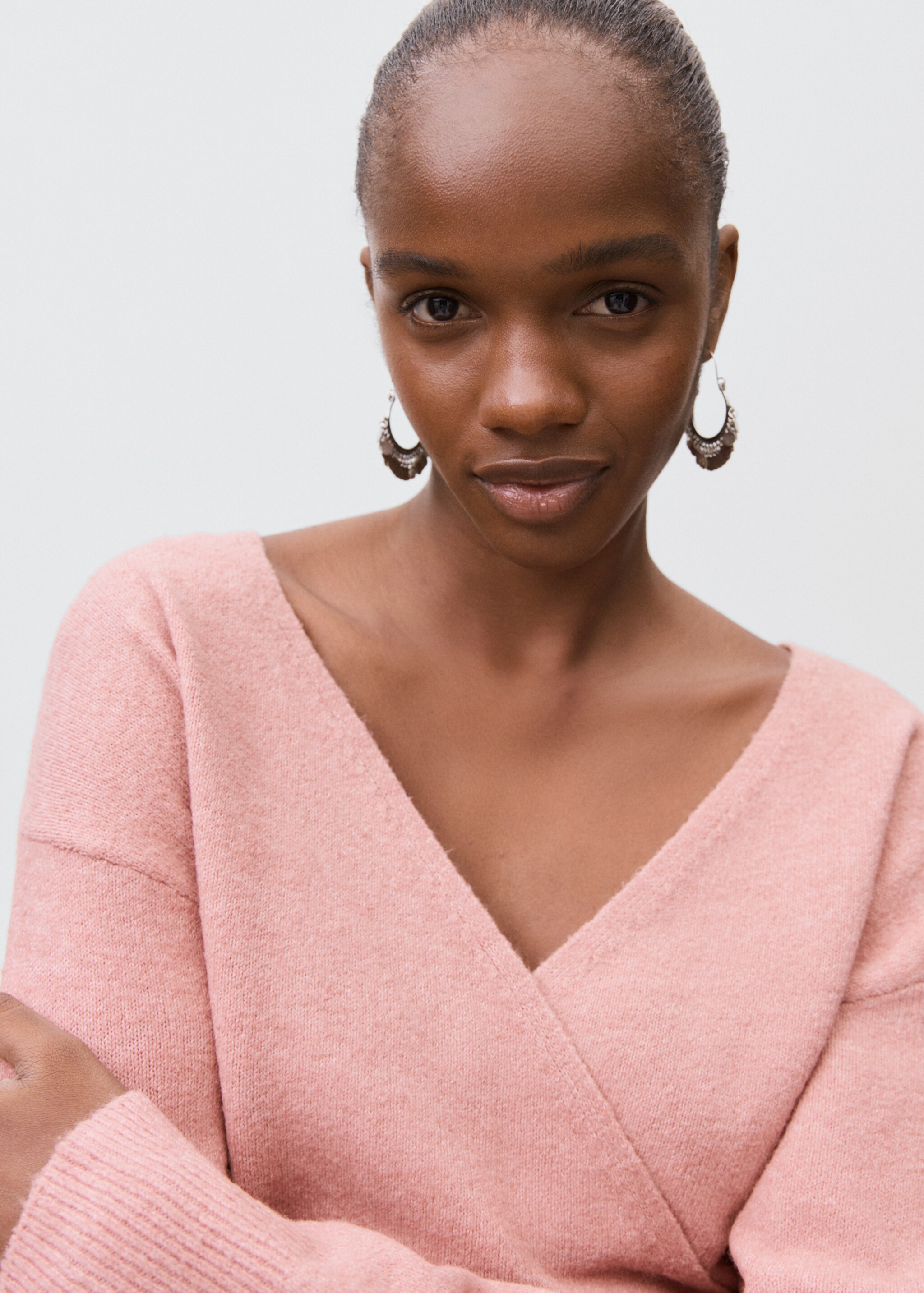 Double-breasted cardigan - Details of the article 1, Pastel Pink. Ref: 17025792-00.