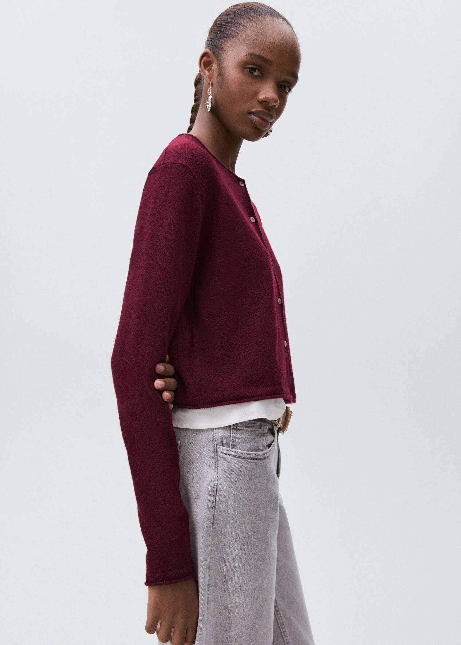 Knitted button cardigan - Medium plane