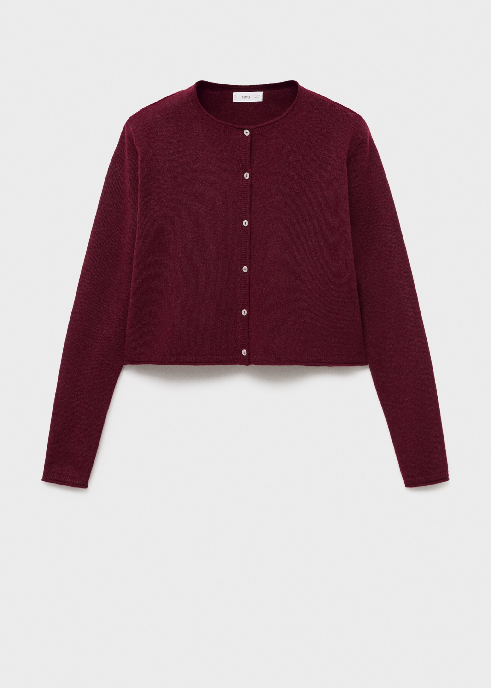 Knitted button cardigan - Article without model, Burgundy. Ref: 17025793-00.