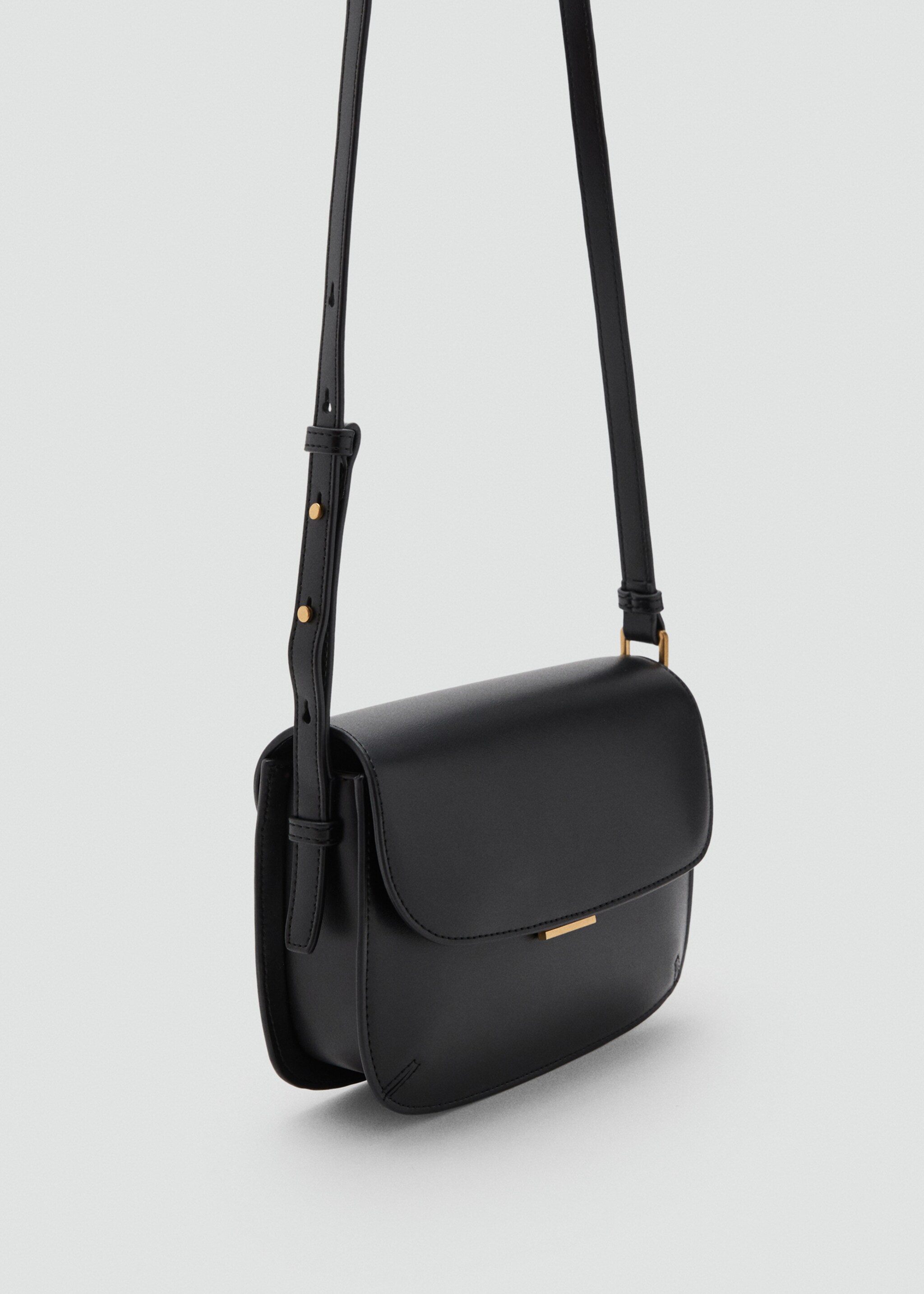 Crossbody bag with flap - Medium plane, Black. Ref: 17025798-00.