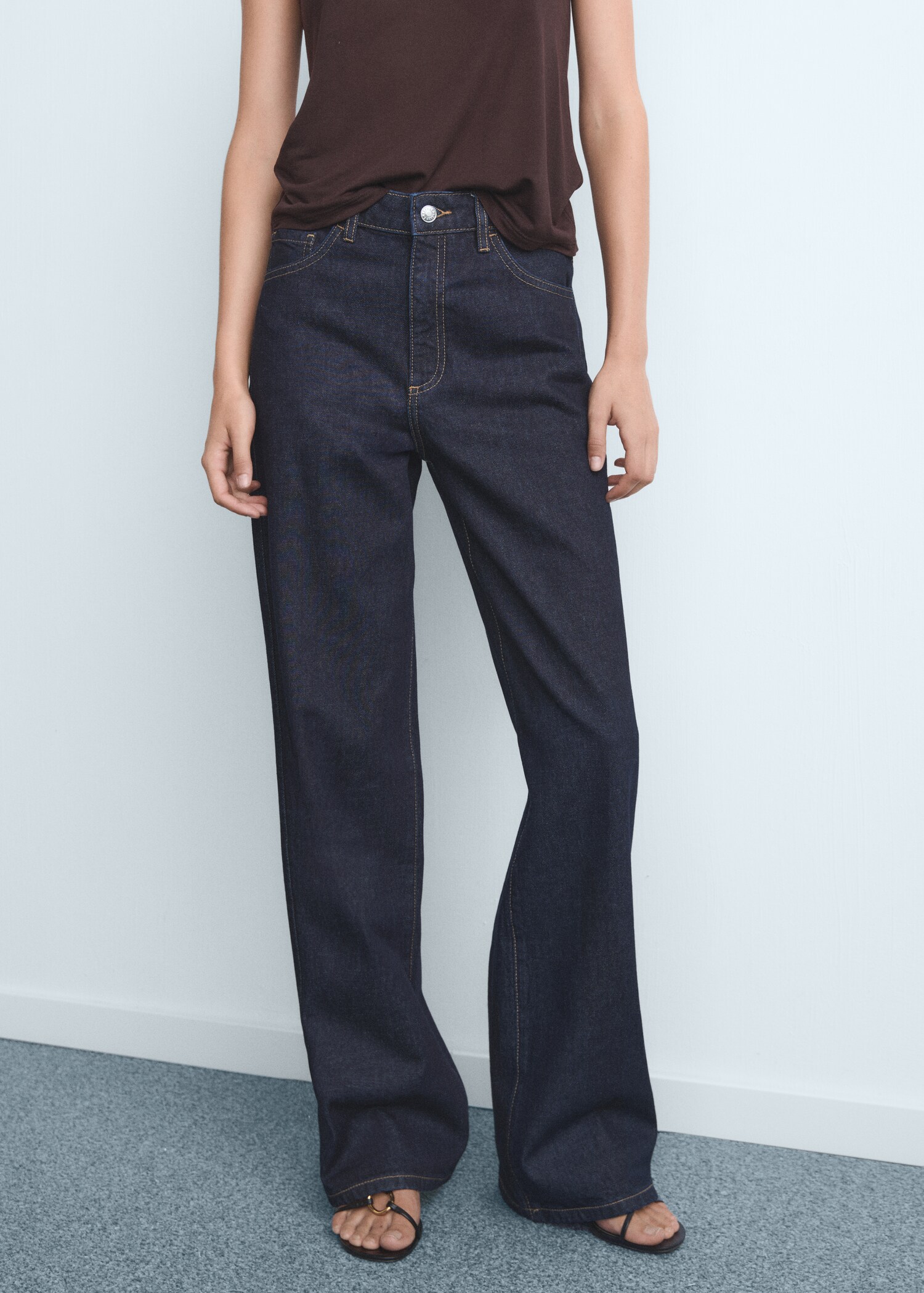 Danila wide leg high-rise jeans - Medium plane