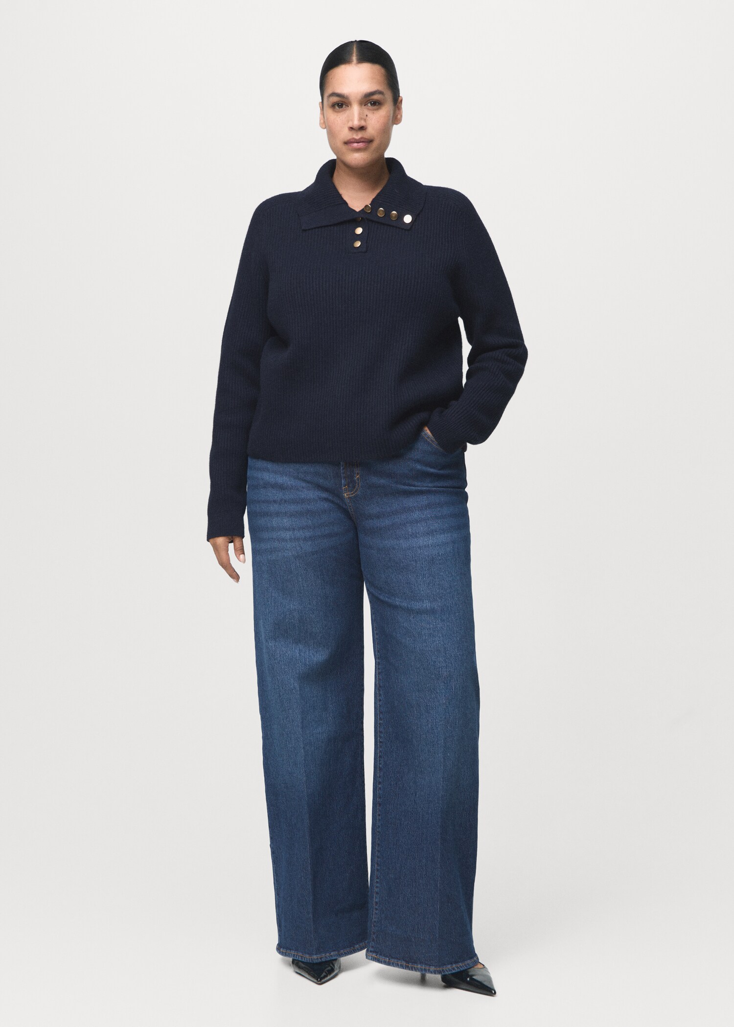 High-waisted wide-leg jeans - Details of the article 3