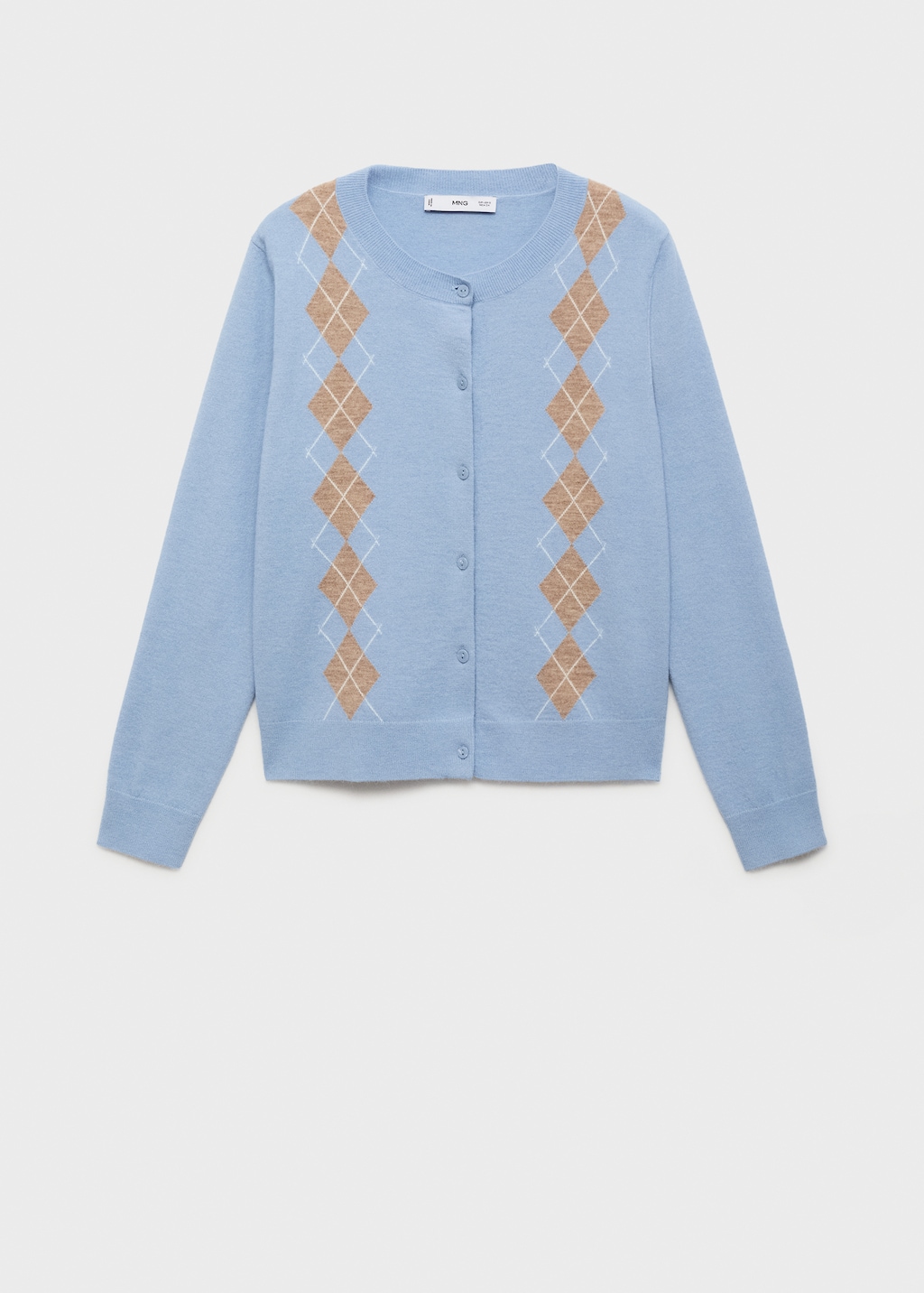 Argyle pattern knit cardigan