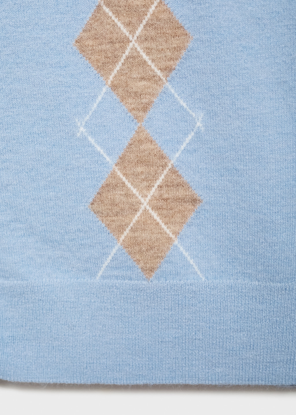 Argyle pattern knit cardigan