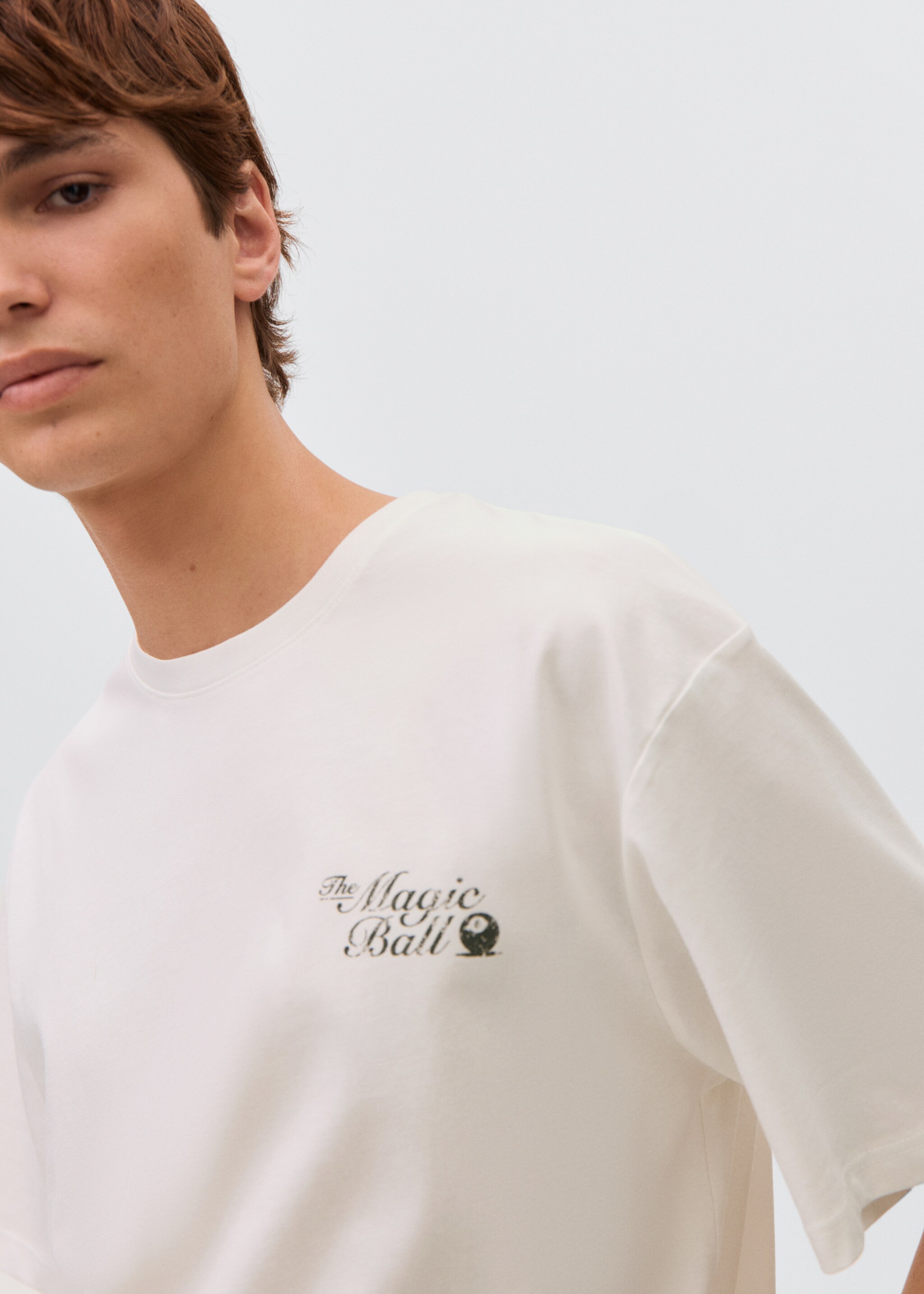 Oversized cotton t-shirt - Details of the article 1, Off White. Ref: 17025802-00.